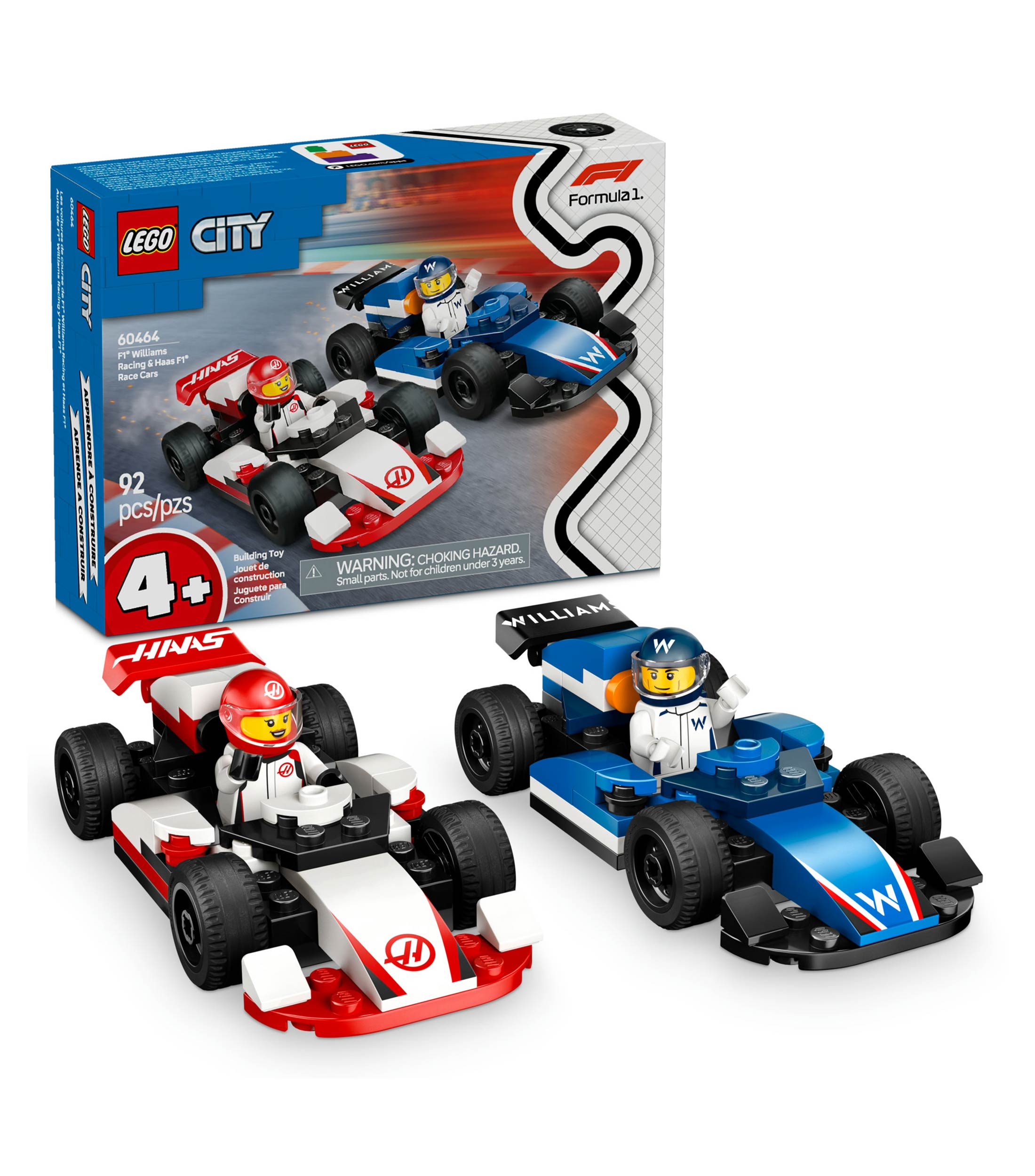 Lego City, F1 Williams Racing Autos de Carrera Haas F1 60464