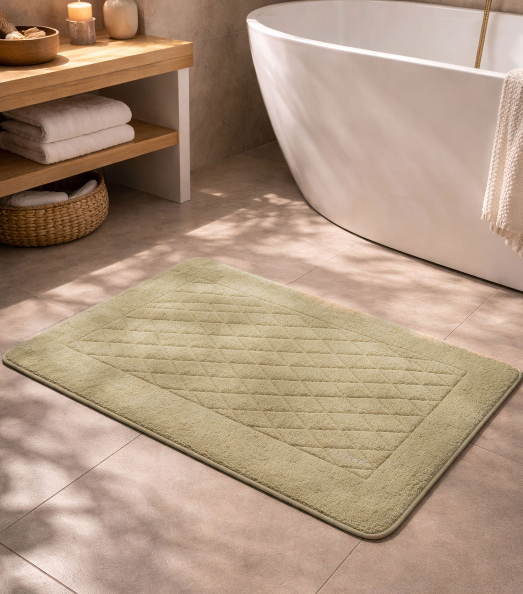 Tapete de baño Unito beige rectangular