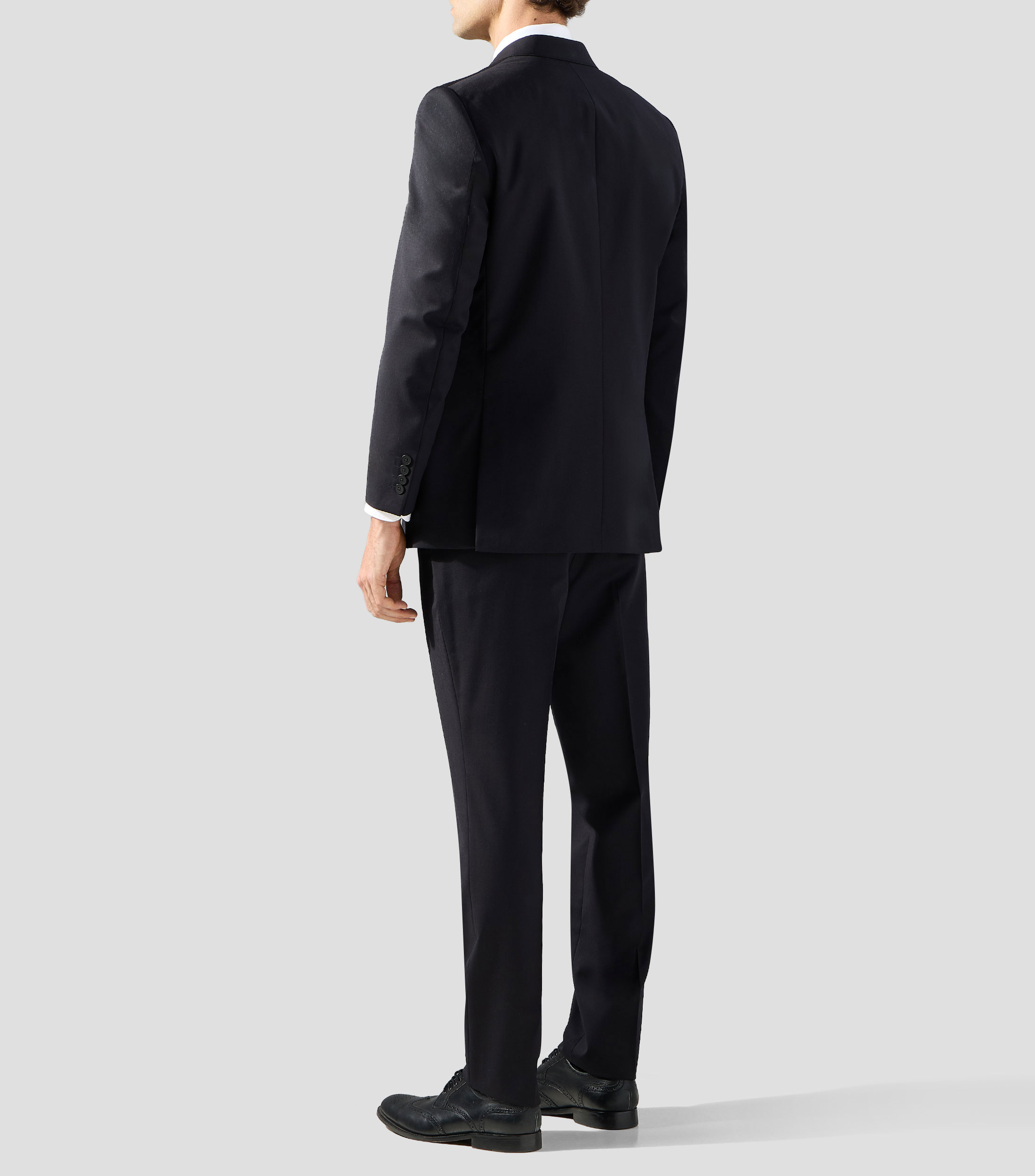 Traje de corte slim en lana liso Hombre