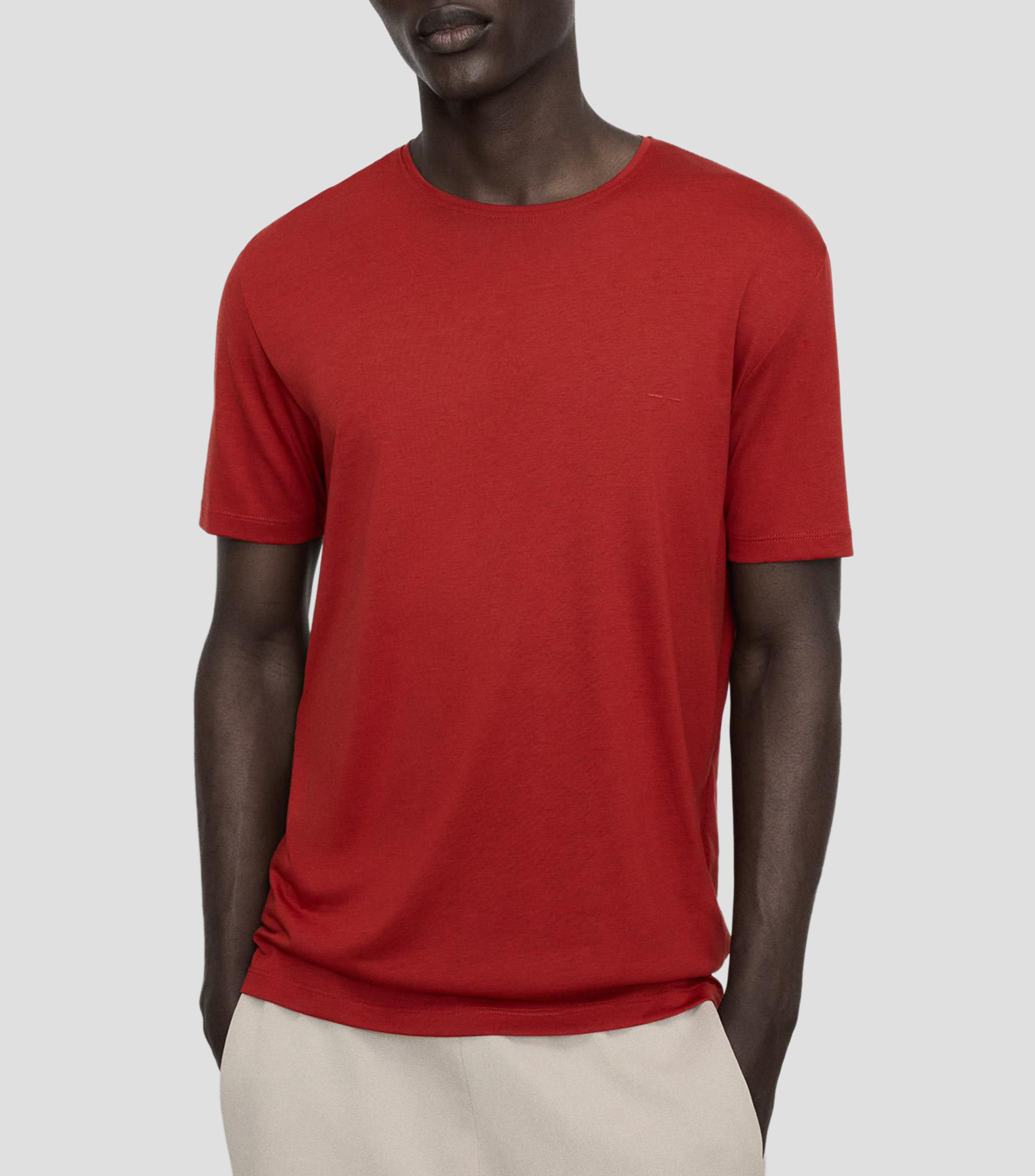 Playera cuello redondo manga corta lisa Hombre