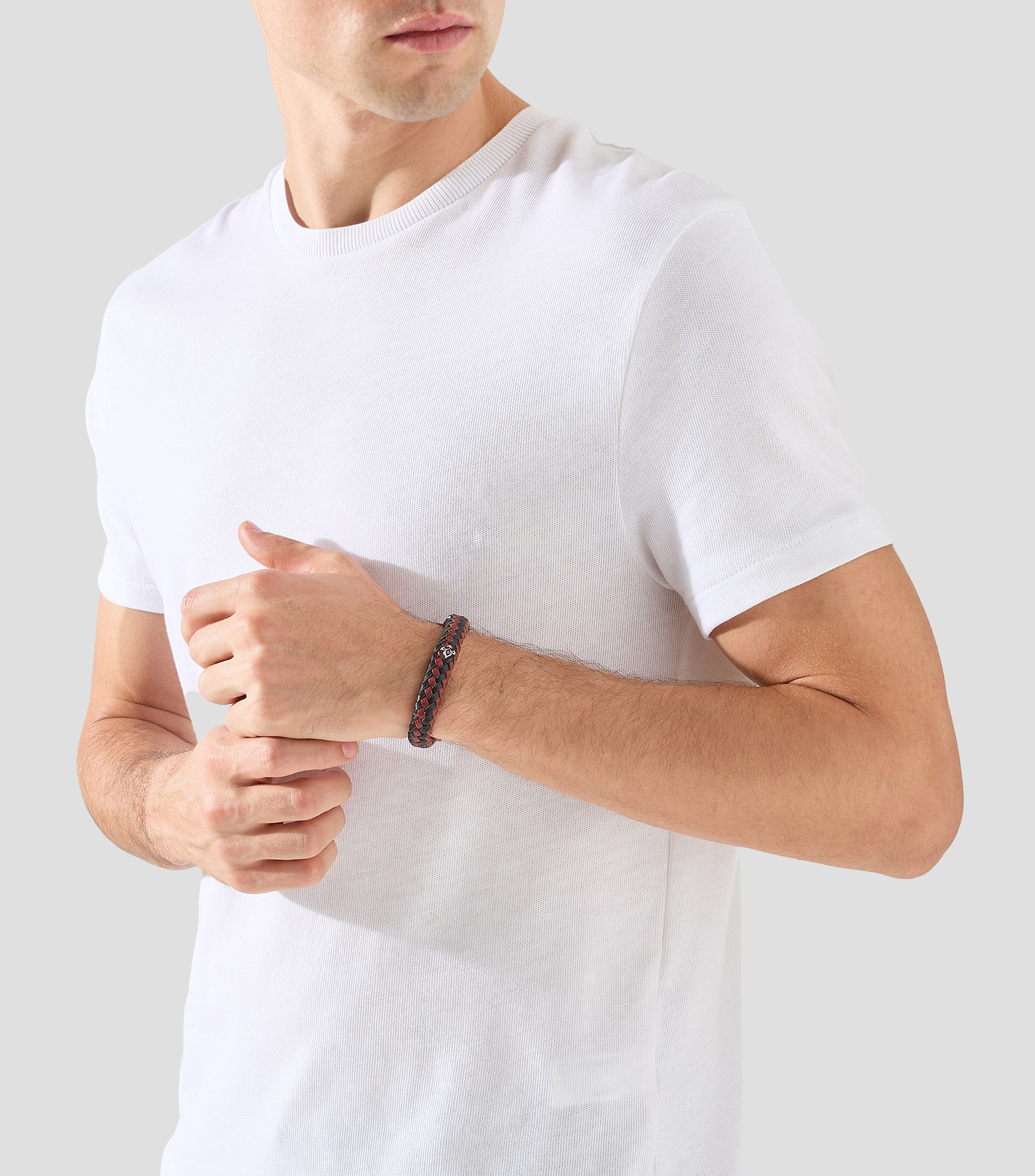 Pulsera trenzada bicolor Hombre