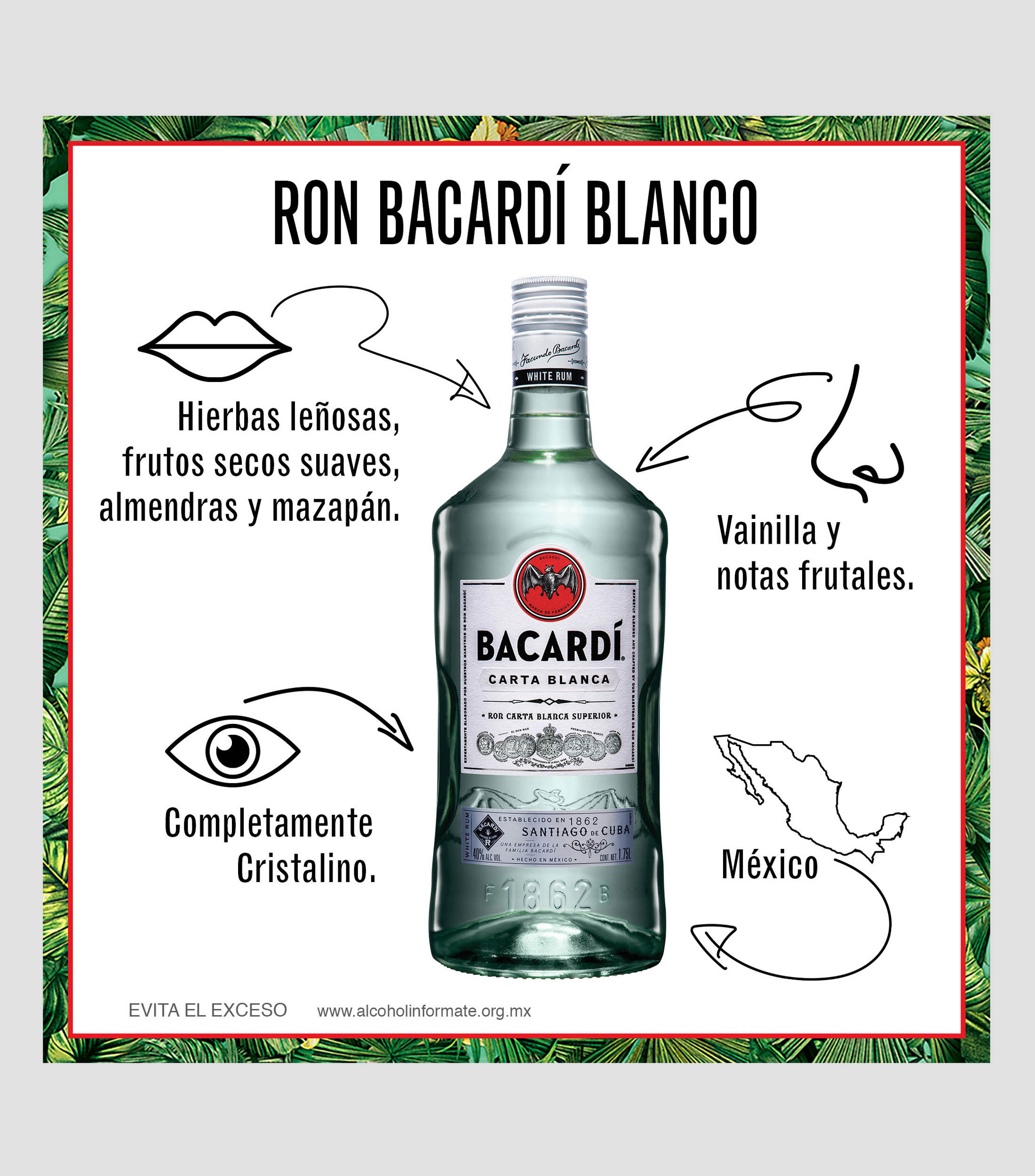 Ron Blanco Bacardí Carta Blanca, 1750 ml