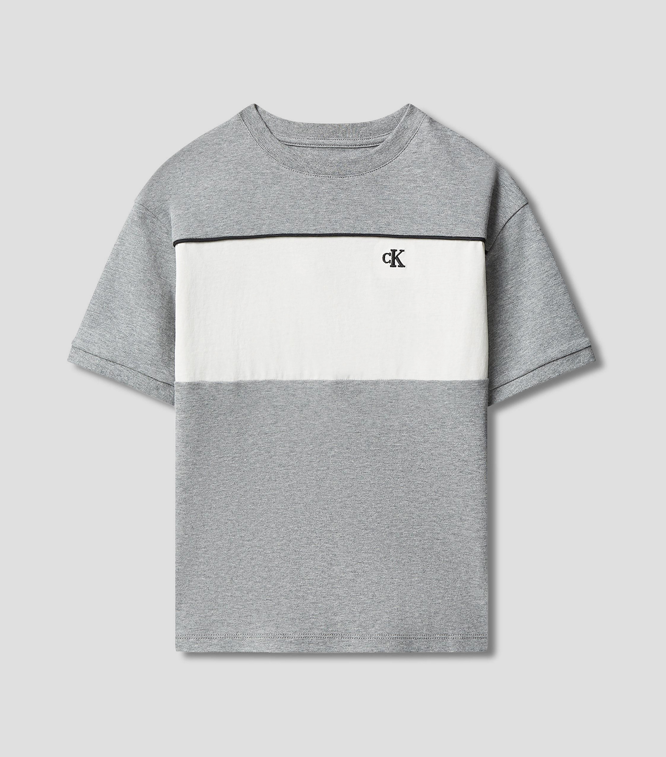 Playera cuello redondo manga corta jaspeada Niño