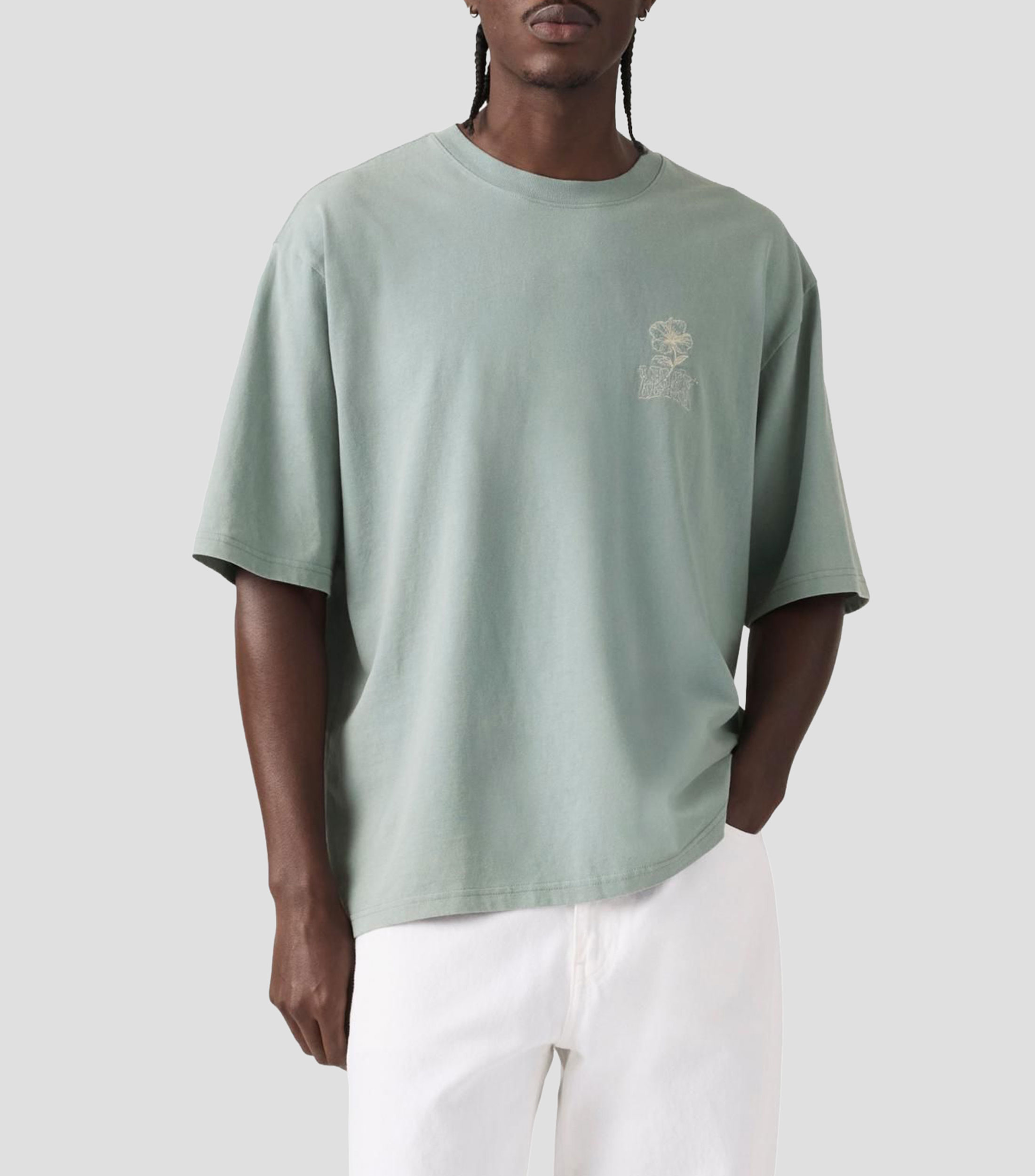 Playera de cuello redondo con manga corta estampada Hombre