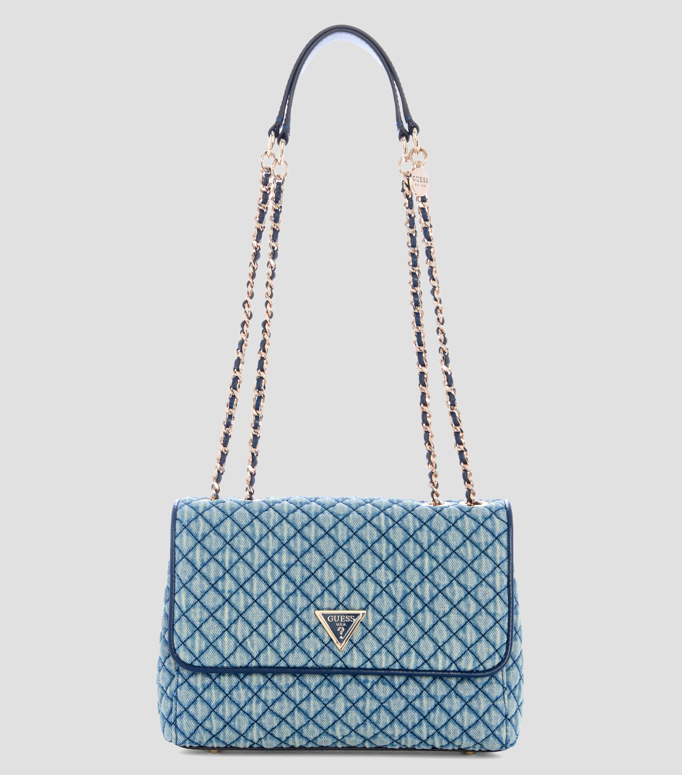 Bolsa crossbody lisa con acabado denim Mujer