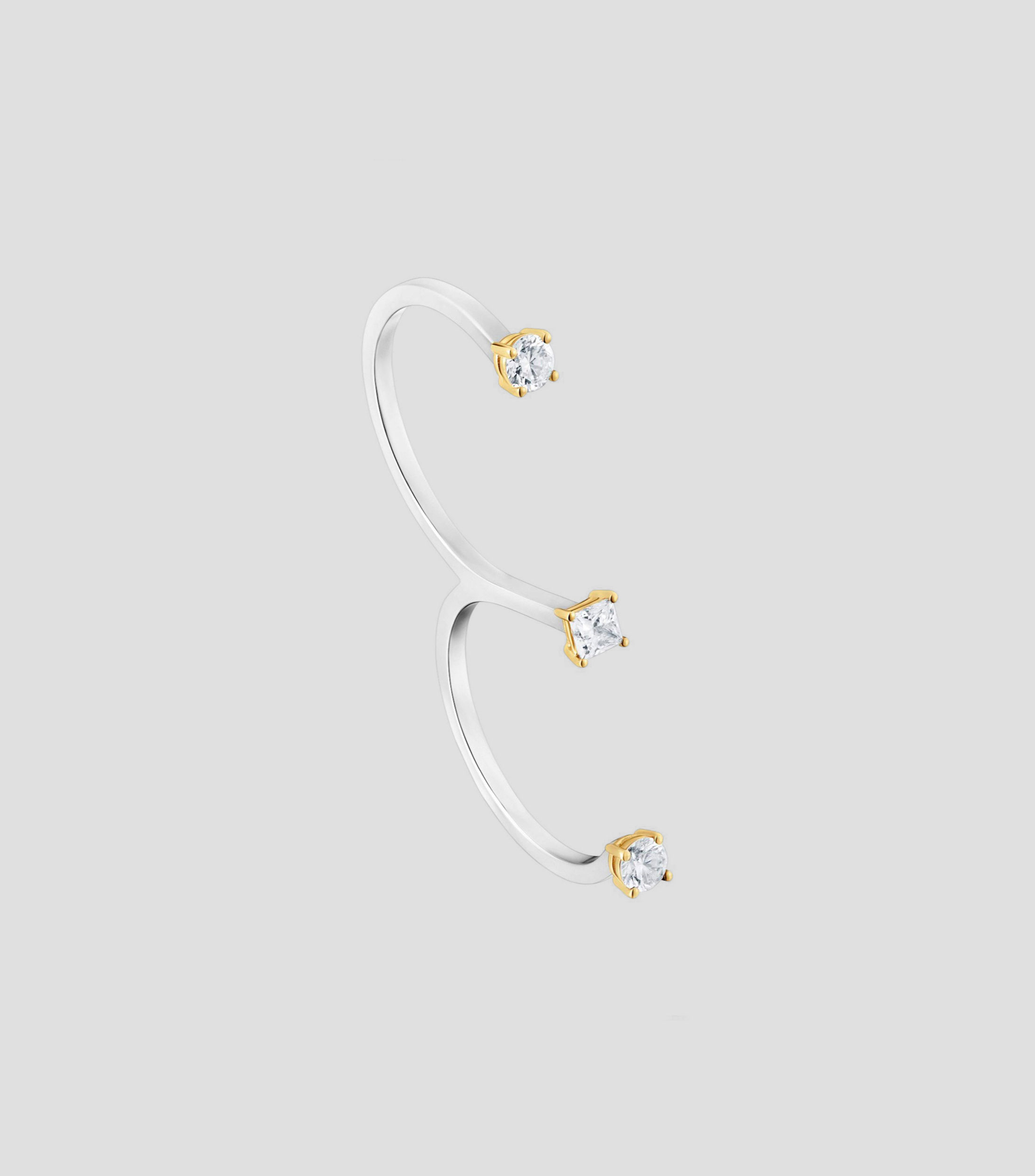 Anillo doble en oro amarillo 14 kilates Shine LGD Mujer