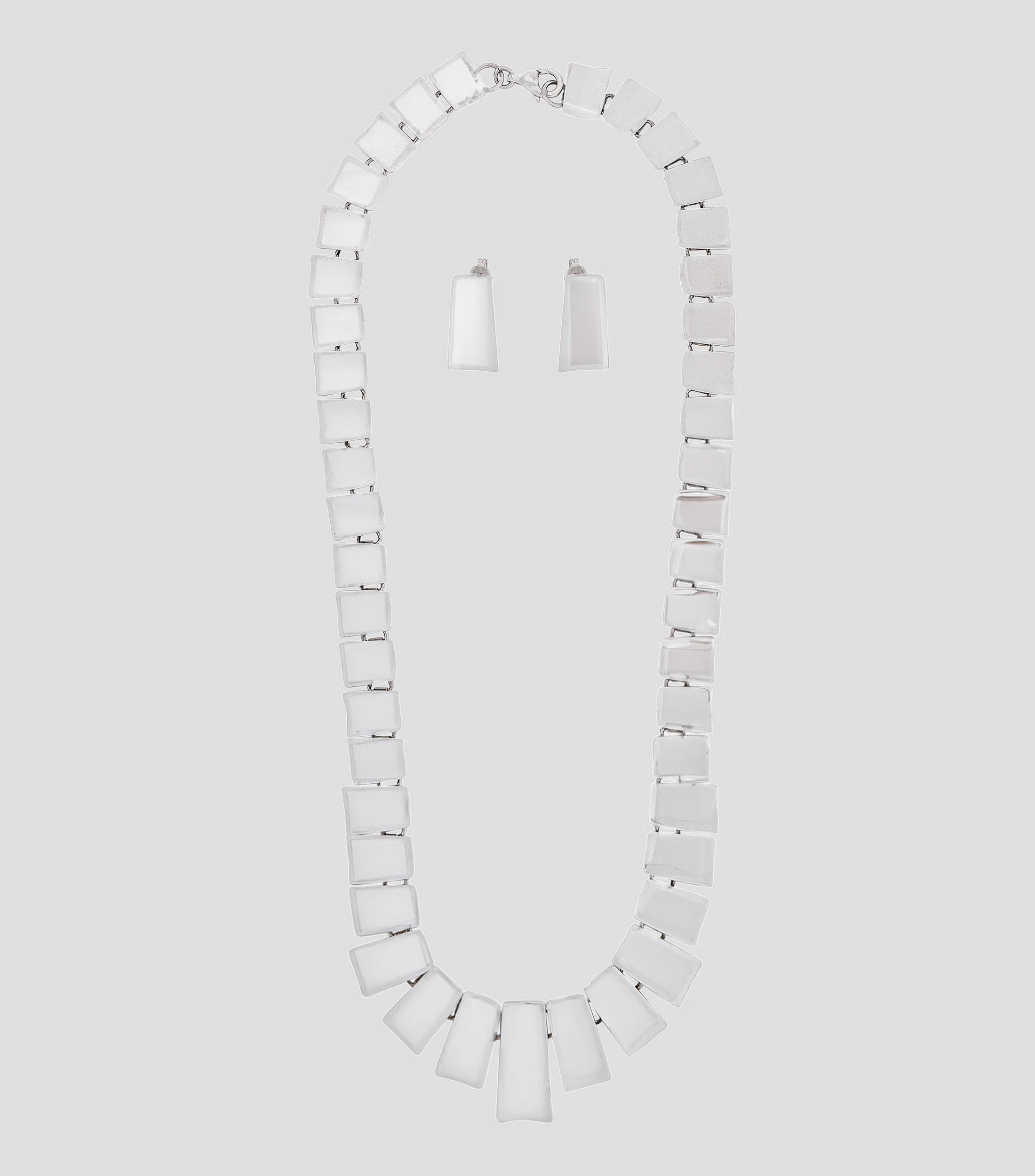 Set de collar y aretes en plata .925 Mujer
