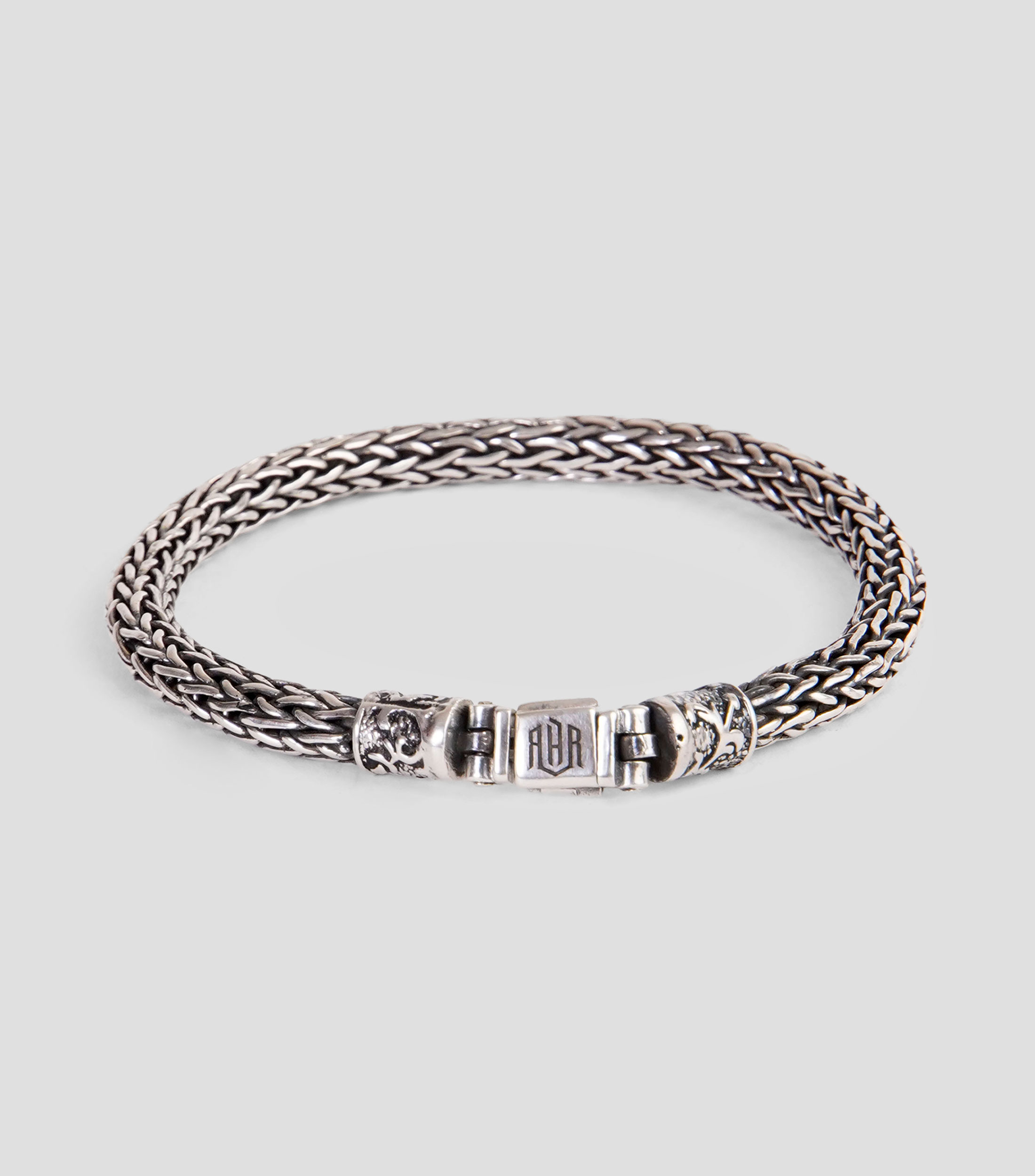 Pulsera en plata .925 Tejido redondo Hombre