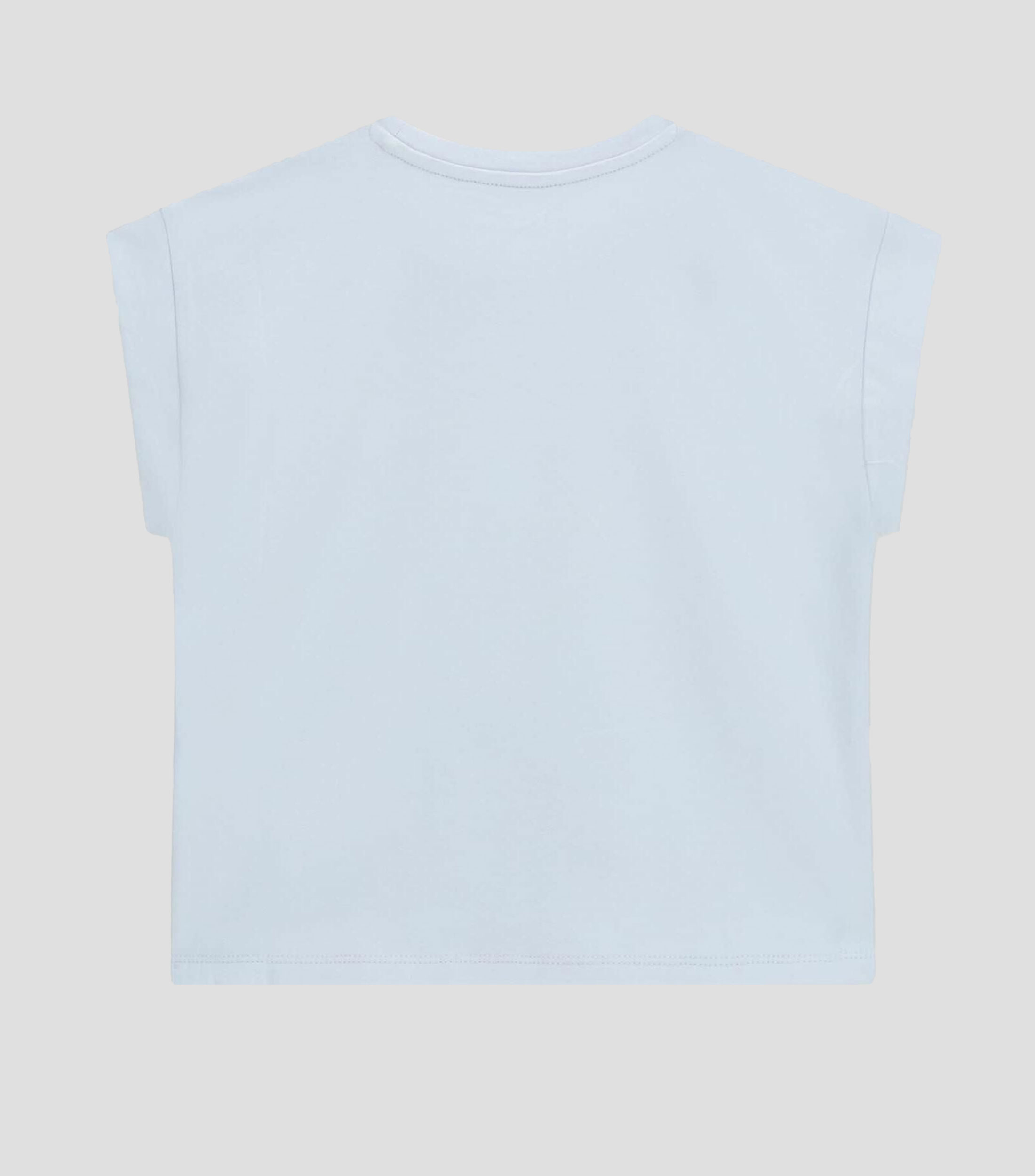 Playera cuello redondo sin mangas estampada Niña