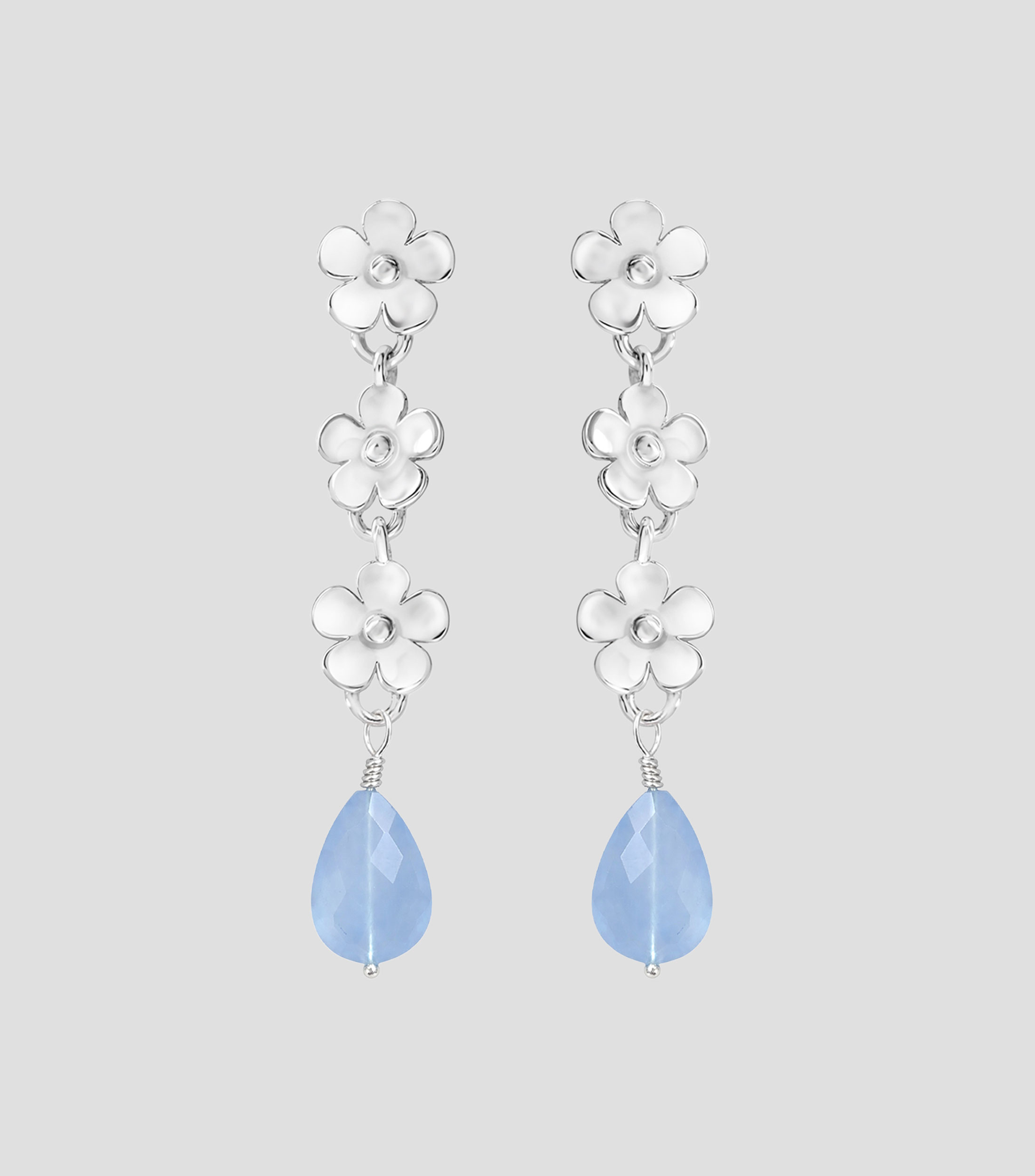 Broqueles en Plata .925 flores Mujer