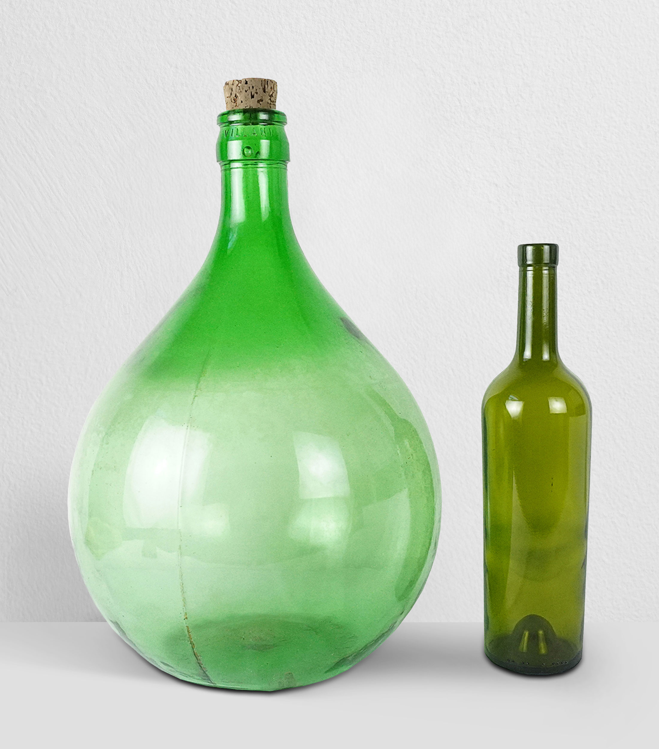 Botellón decorativo mediano en vidrio soplado