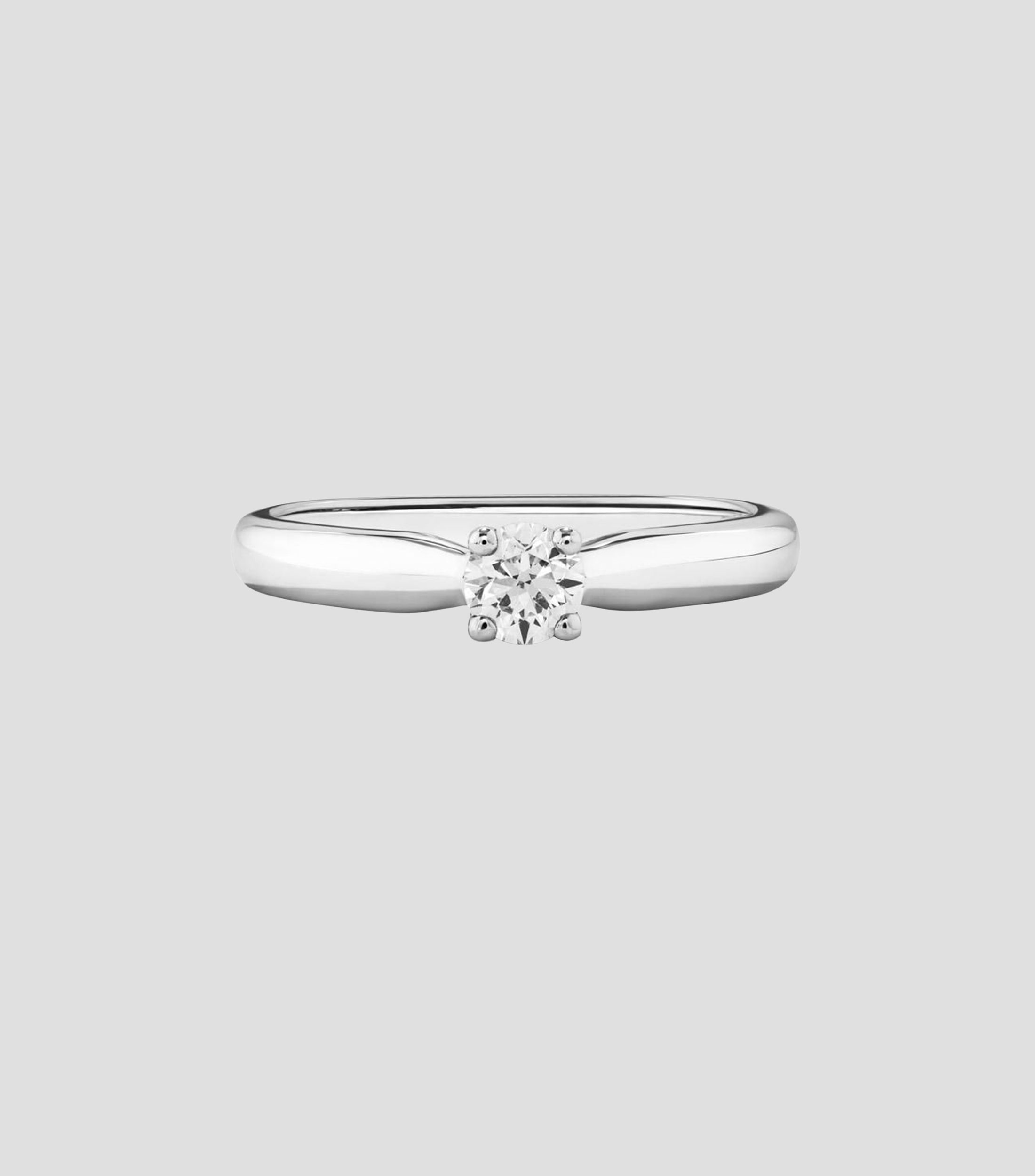 Anillo solitario en Oro blanco de 18 Kilates Compromiso con diamante Mujer