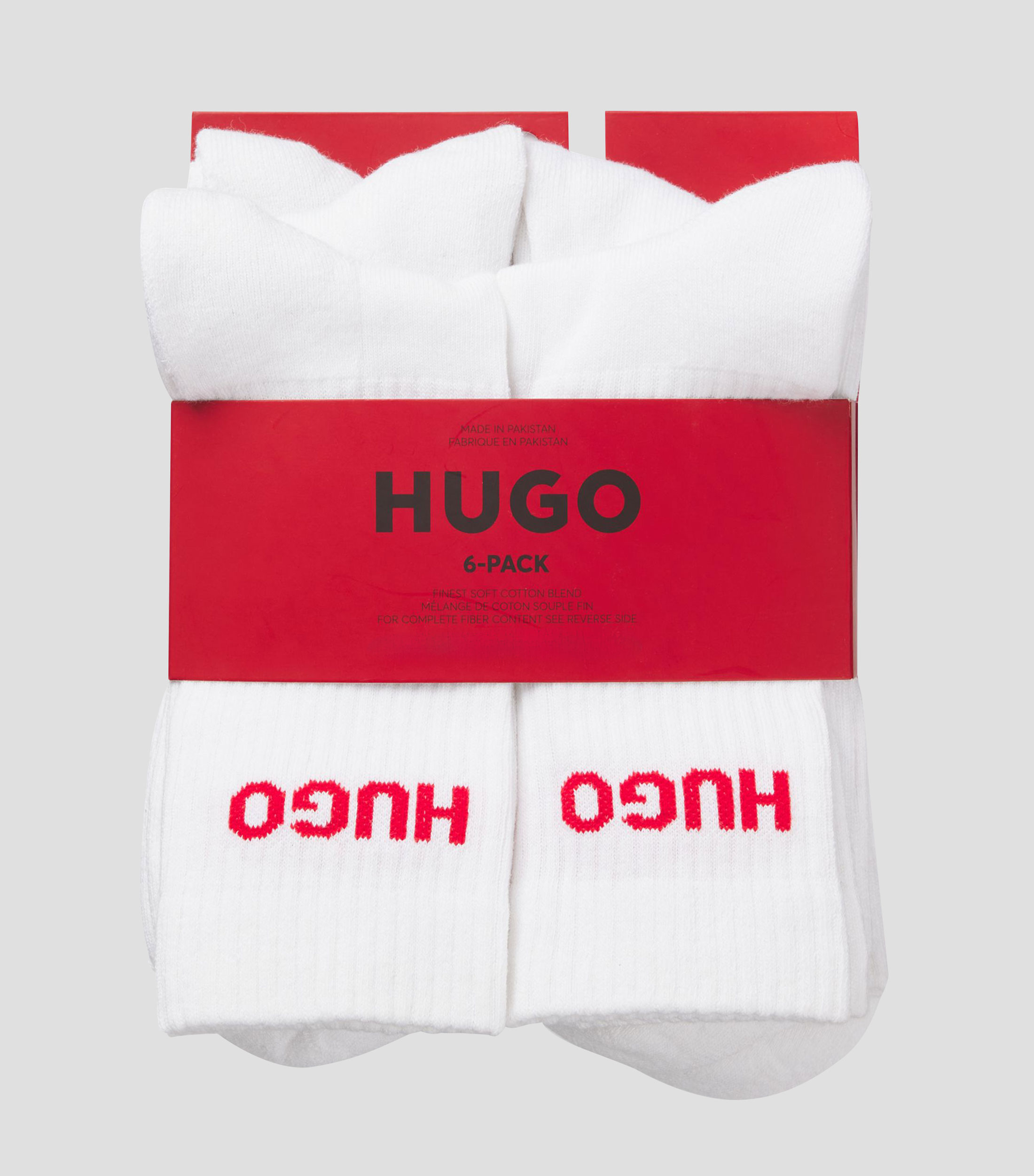 Set de seis pares de calcetines cortos con detalle de logo Hombre
