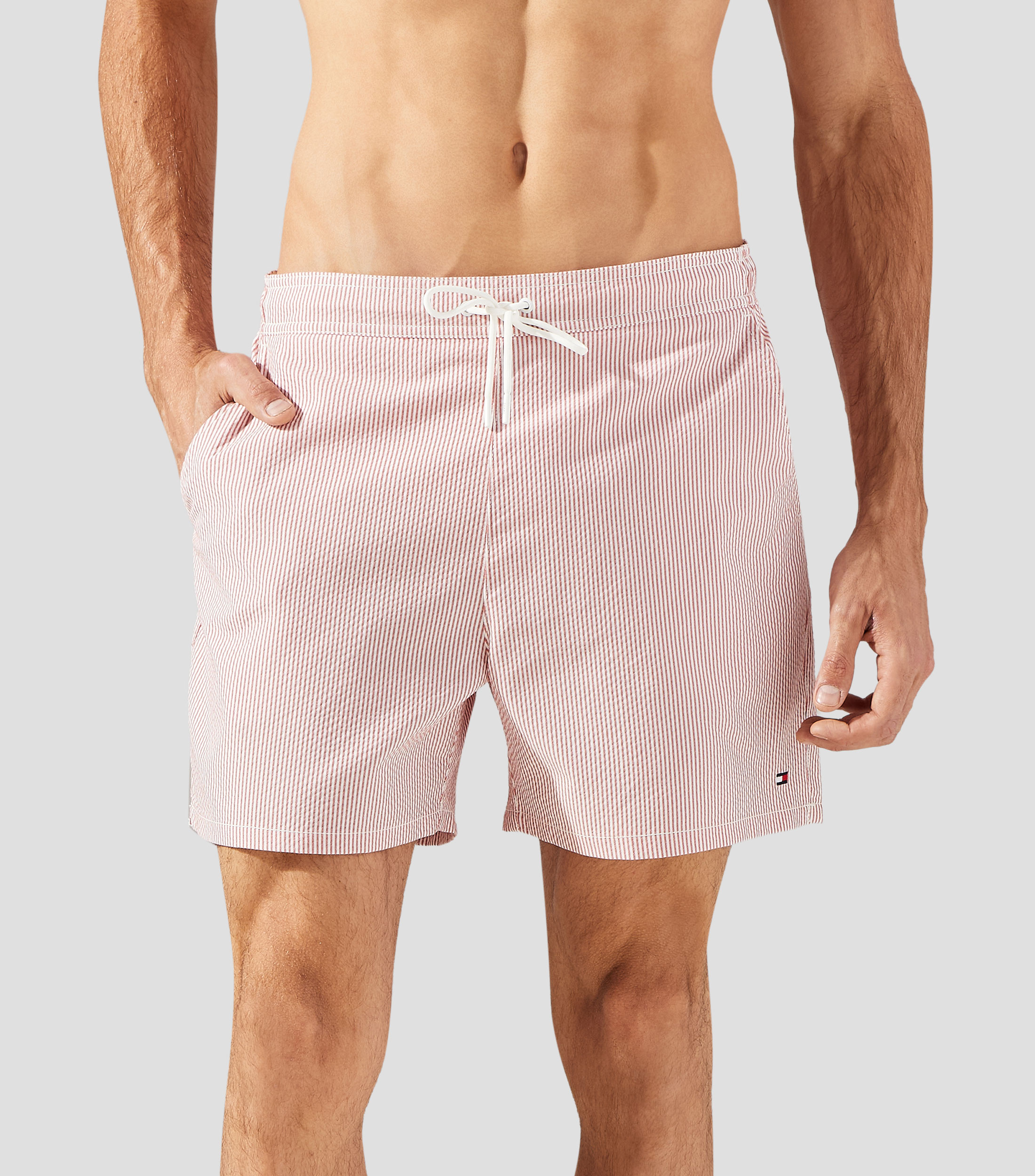 Traje de baño corto rayas Hombre
