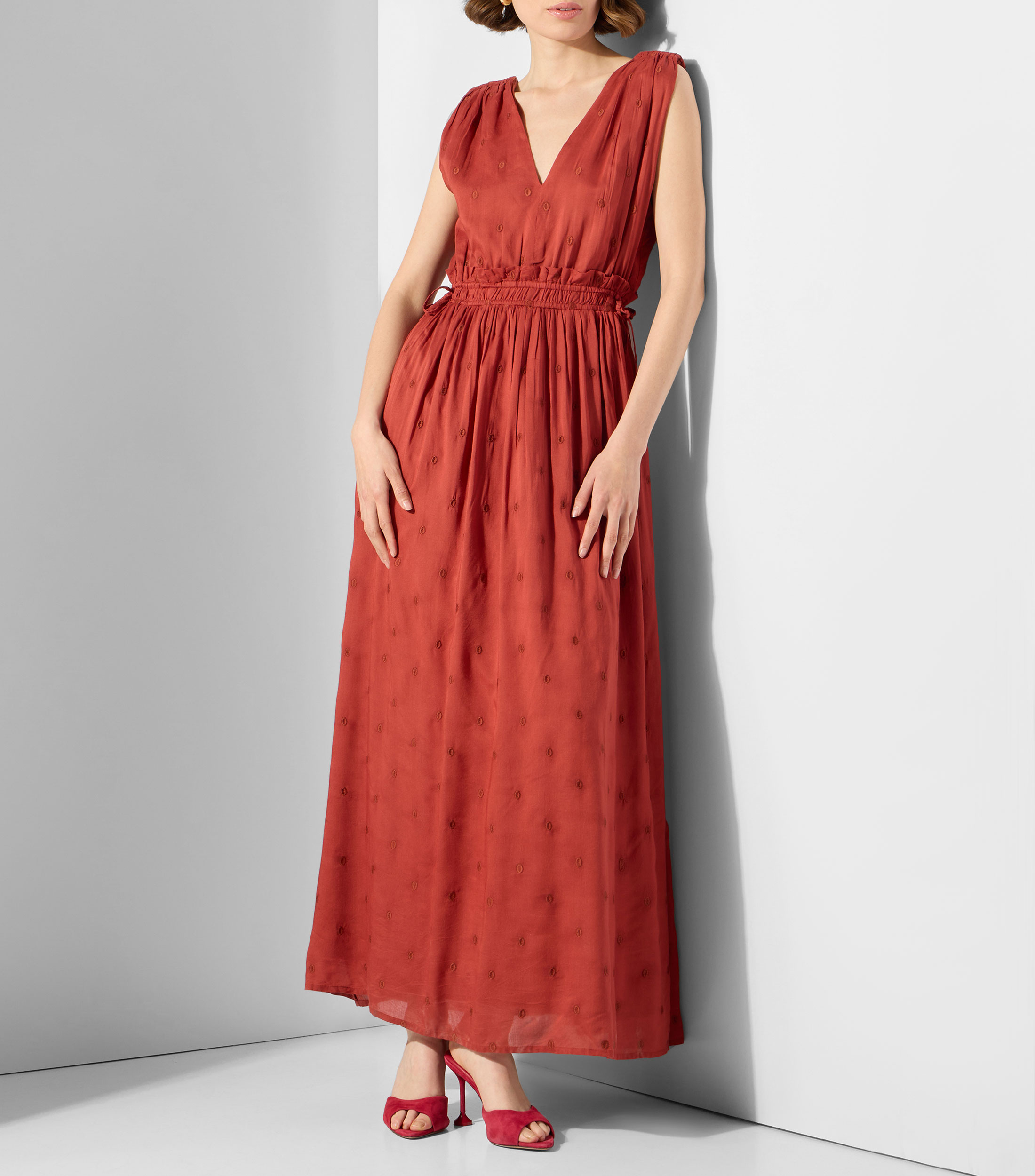 Vestido largo liso Mujer