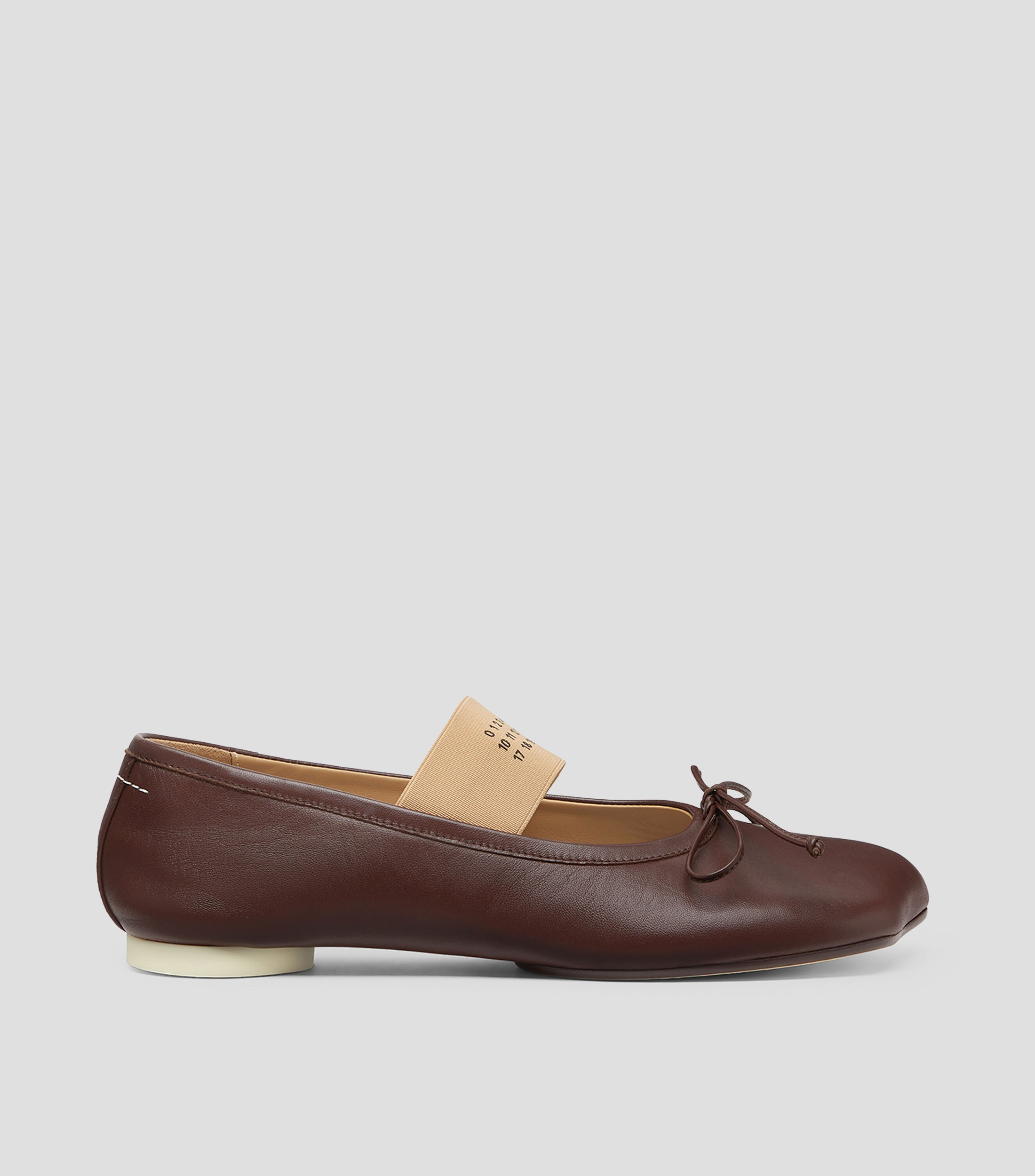 Flats Anatomic Numeric en piel con tacón redondo con moño Mujer