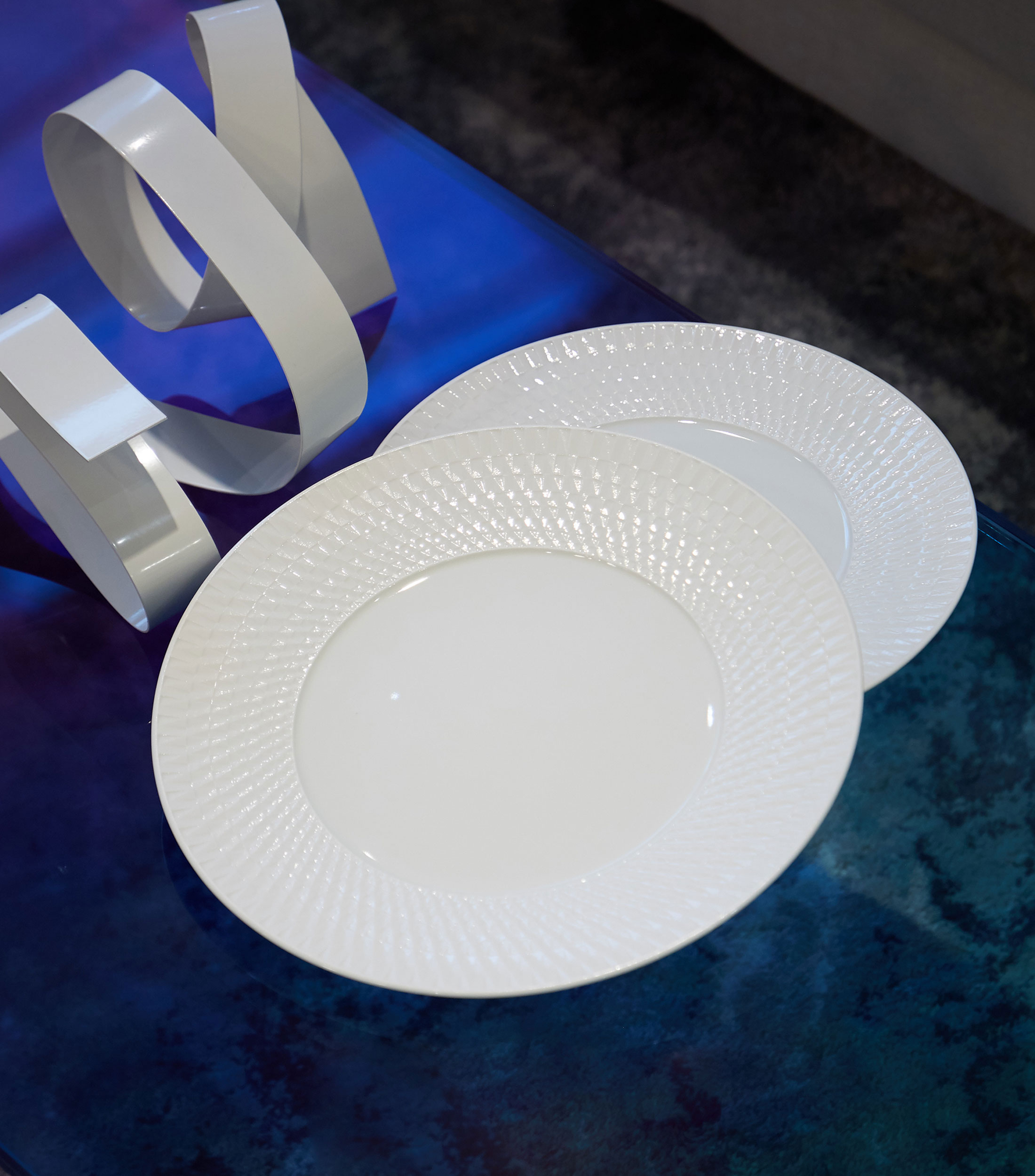 Plato para desayuno Cume en porcelana blanco