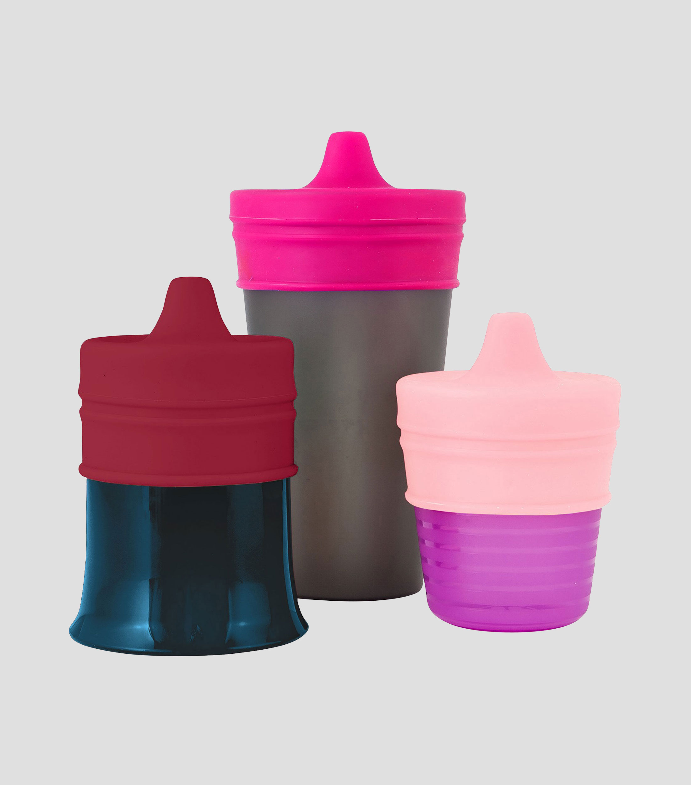 Set 3 tapas de silicón para vaso de bebé