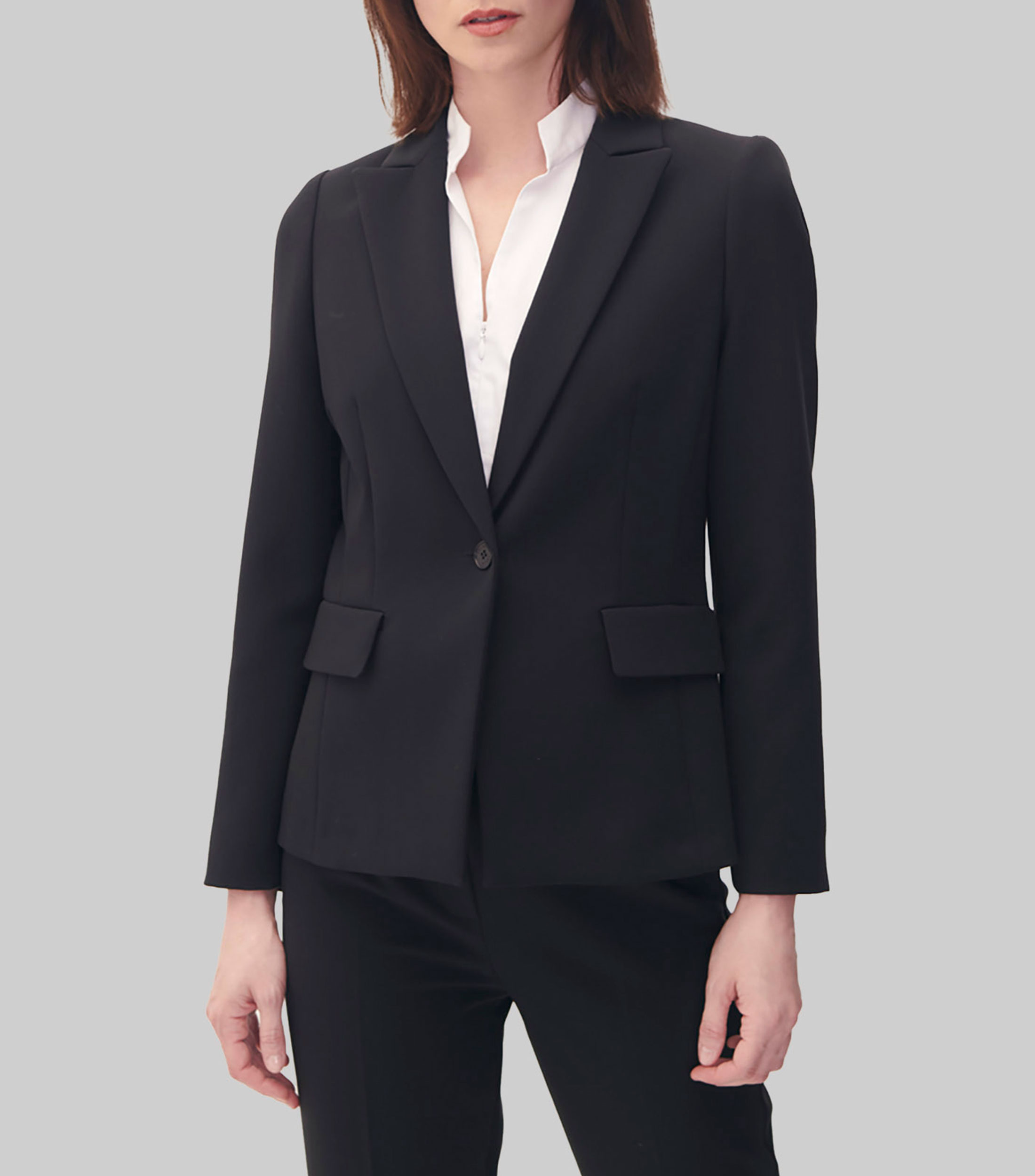 Blazer Cafe Blazer Marca Julio Julio Blazer Negro Con Solapa Mujer