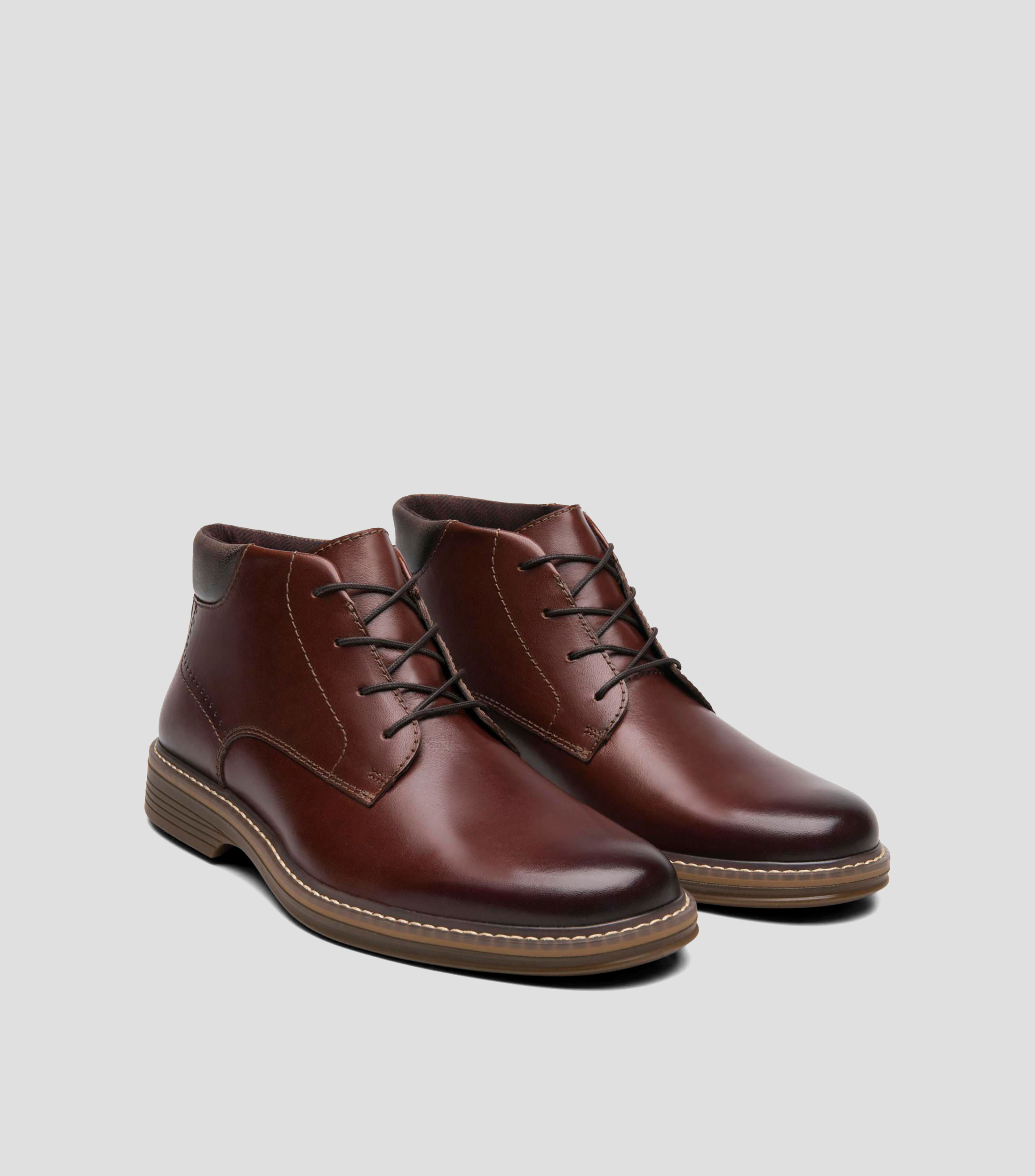 Botines casuales Elías en piel con tacón bajo de media luna Hombre