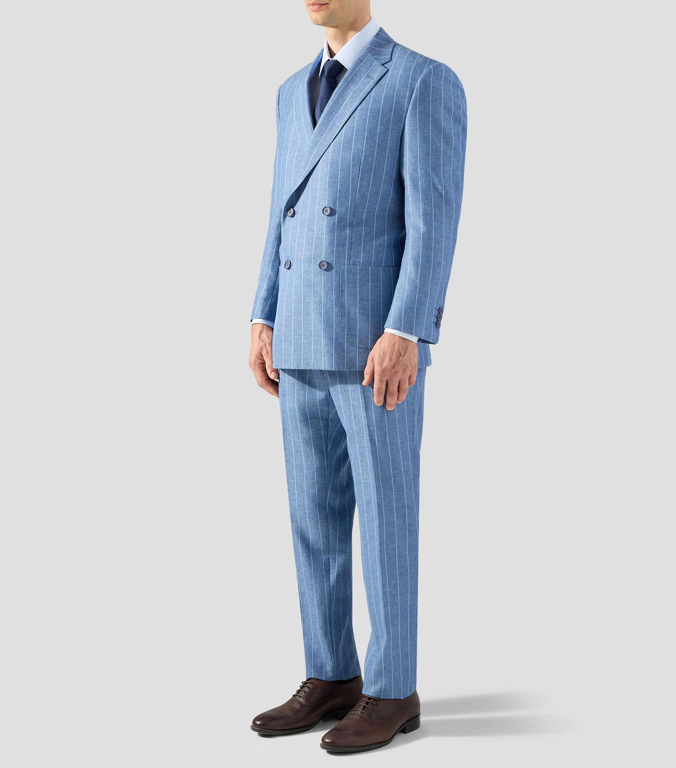 Traje de corte slim con rayas Hombre