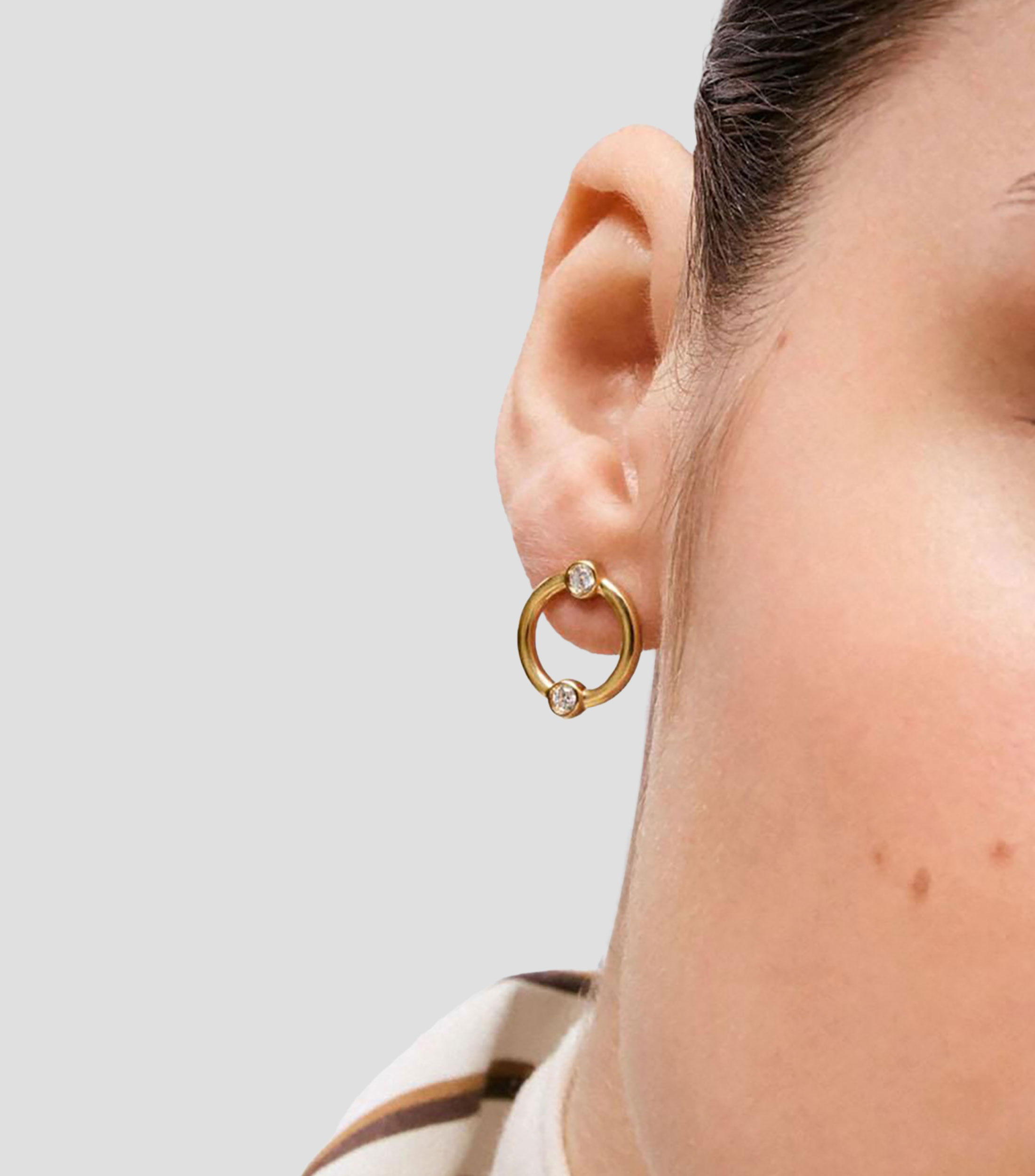 Aretes en Plata .925 con diamantes Straight Mujer