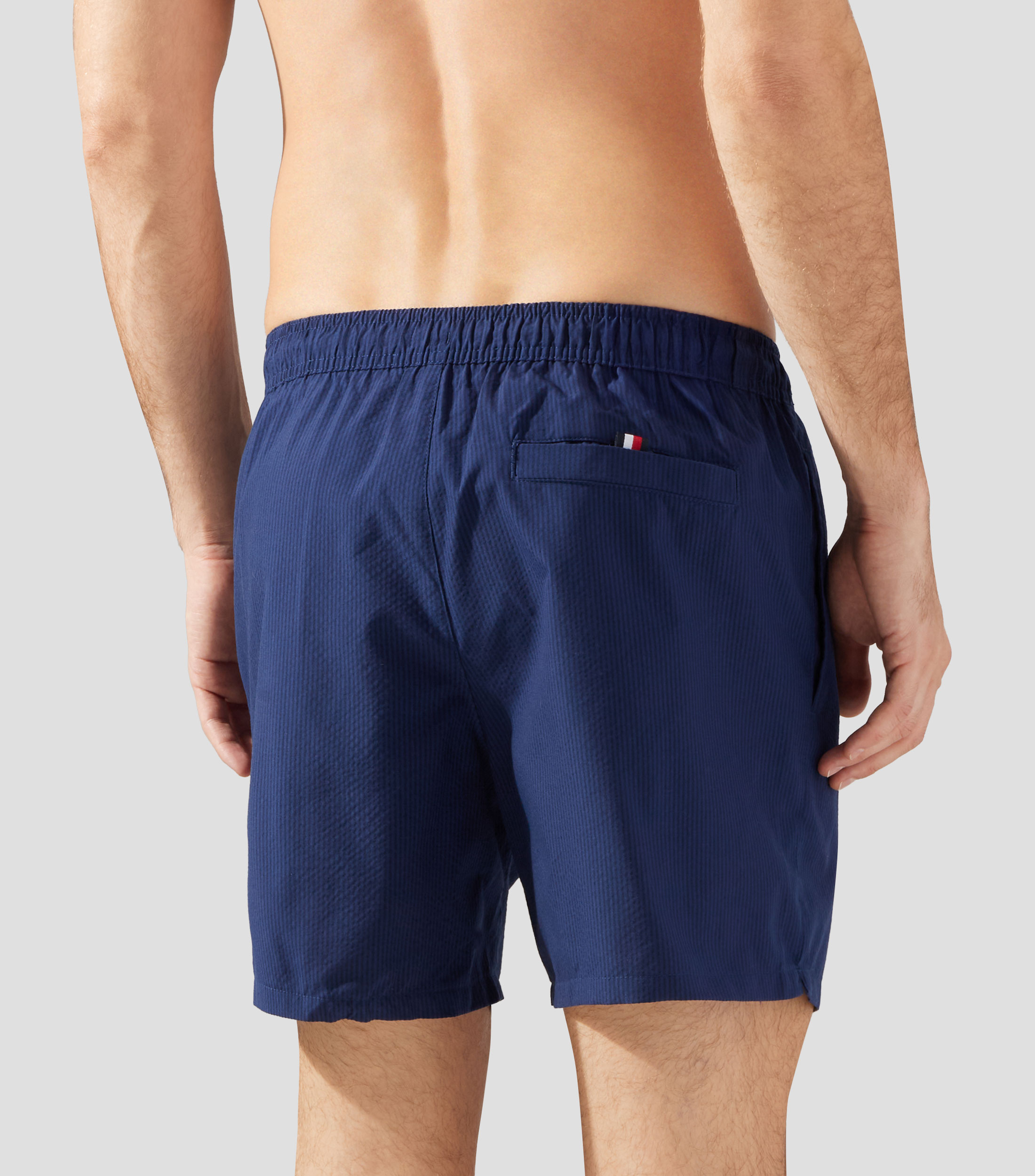 Traje de baño corto rayas Hombre