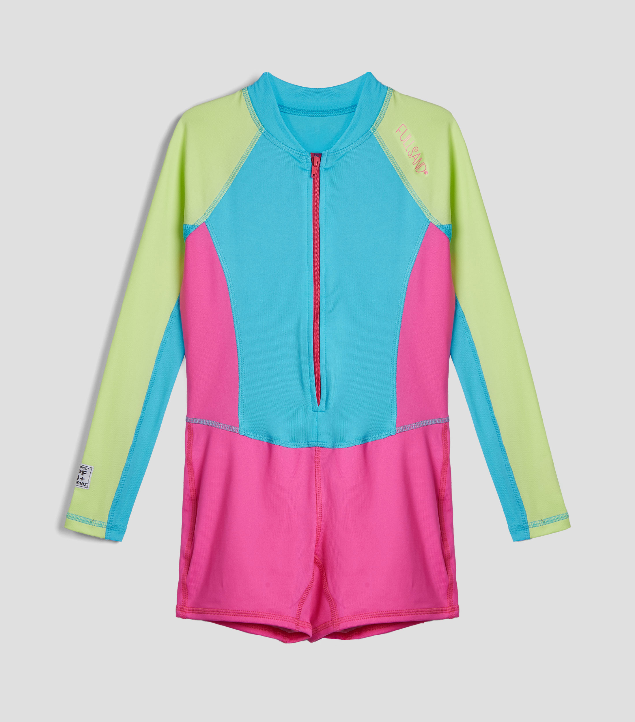 Body traje de baño cuello redondo manga larga liso Niña