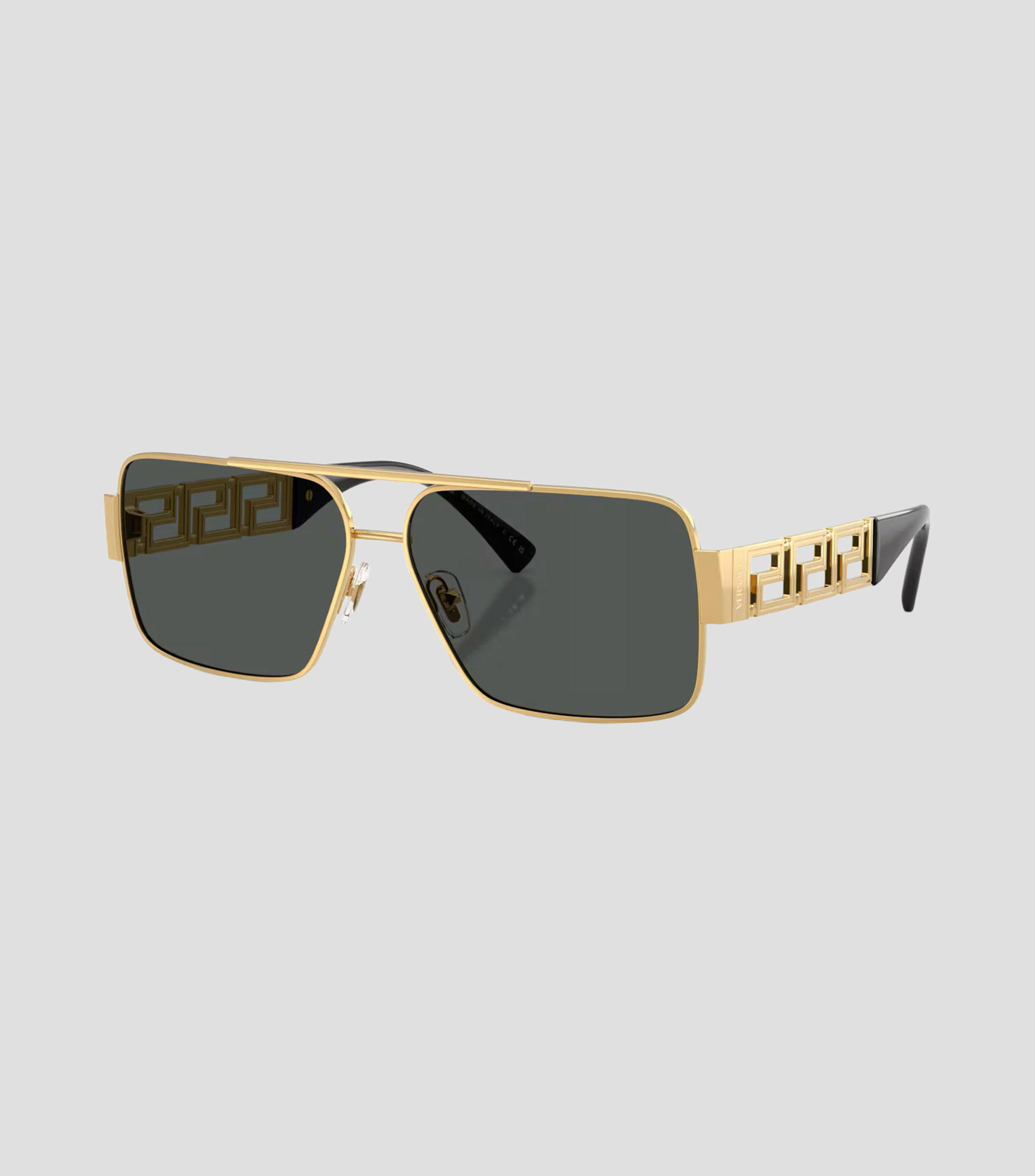 Lentes de sol rectangular dorados Unisex
