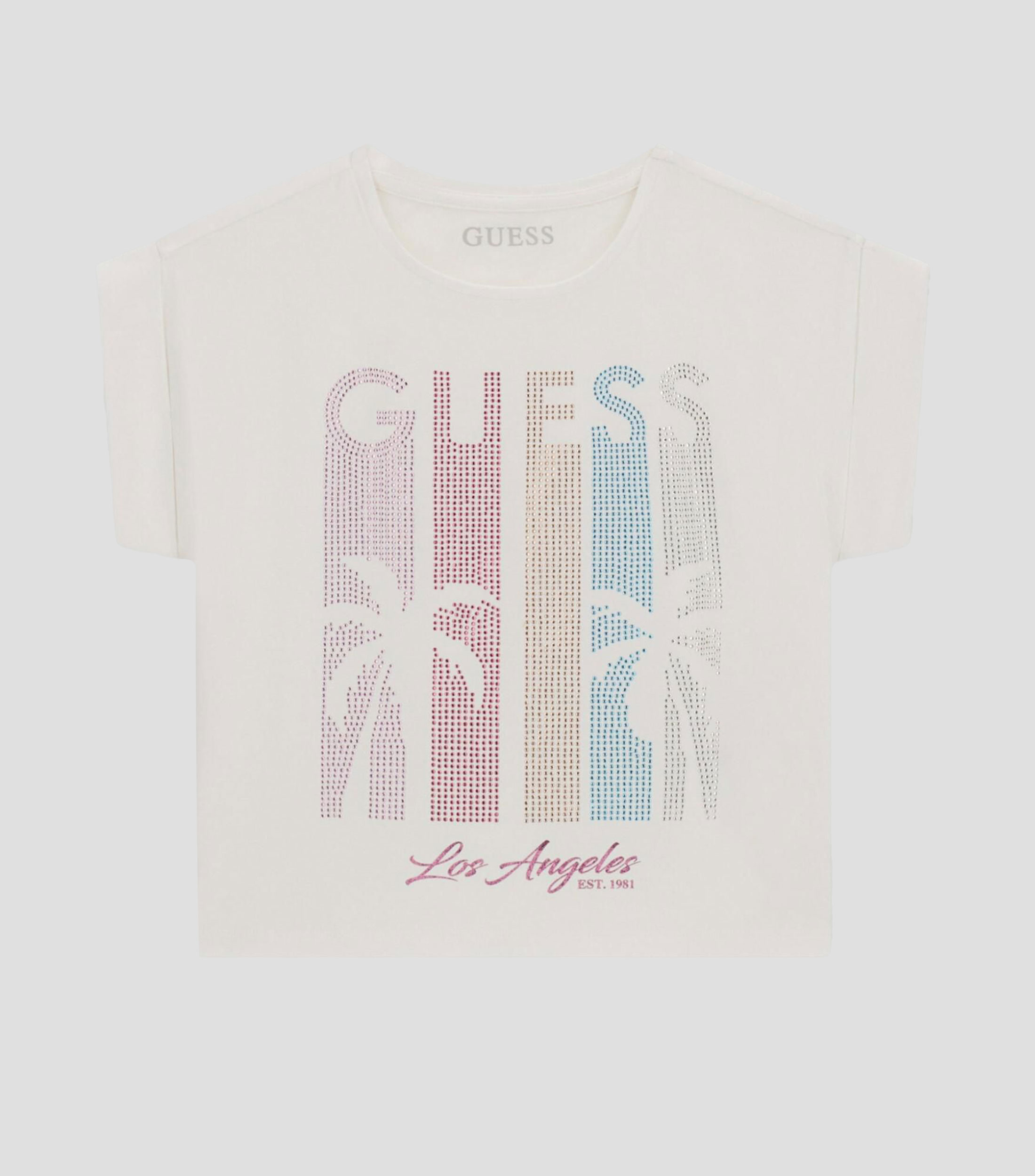 Playera cuello redondo manga corta con estampado Niña