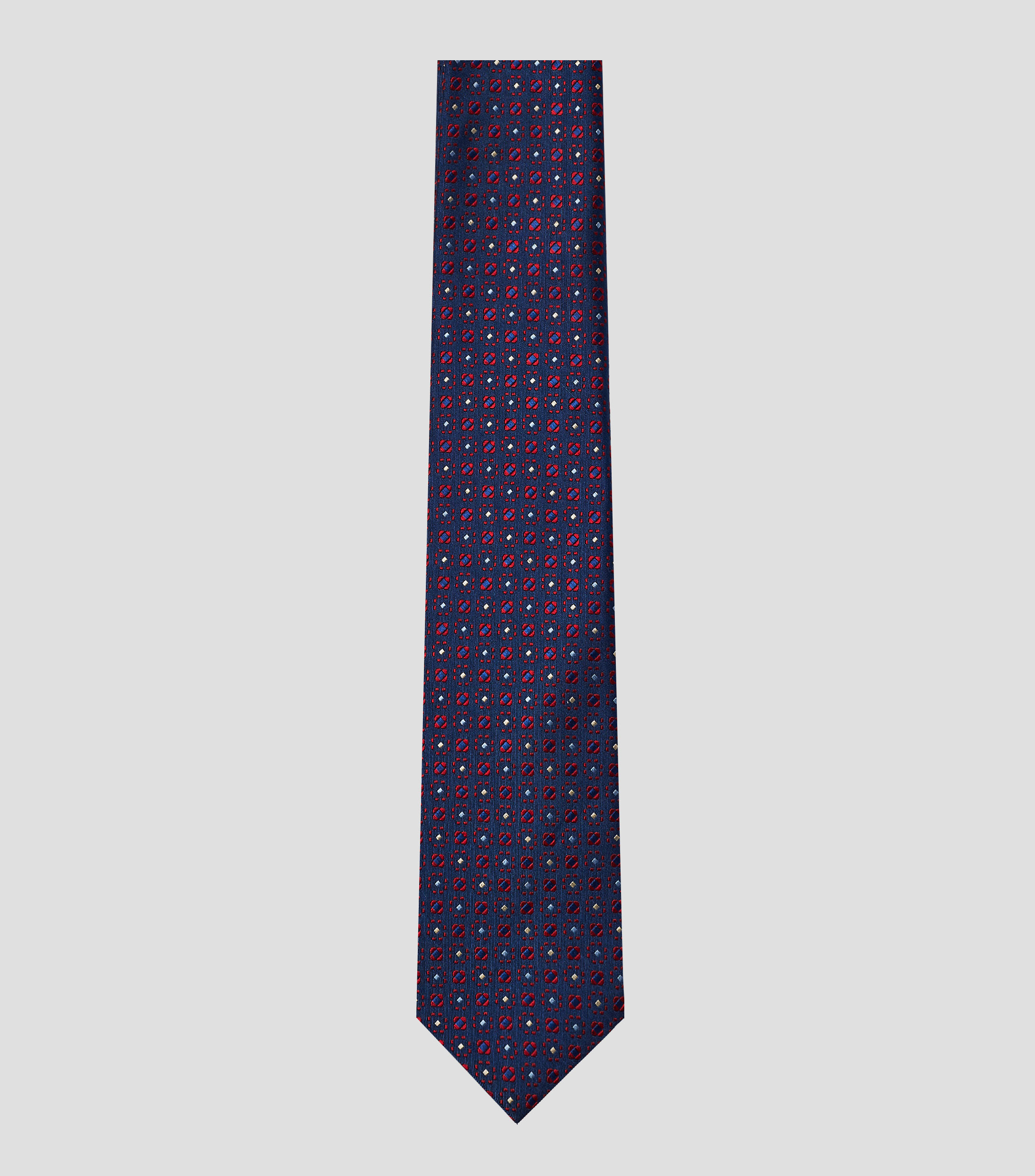 Corbata ancha azul estampada