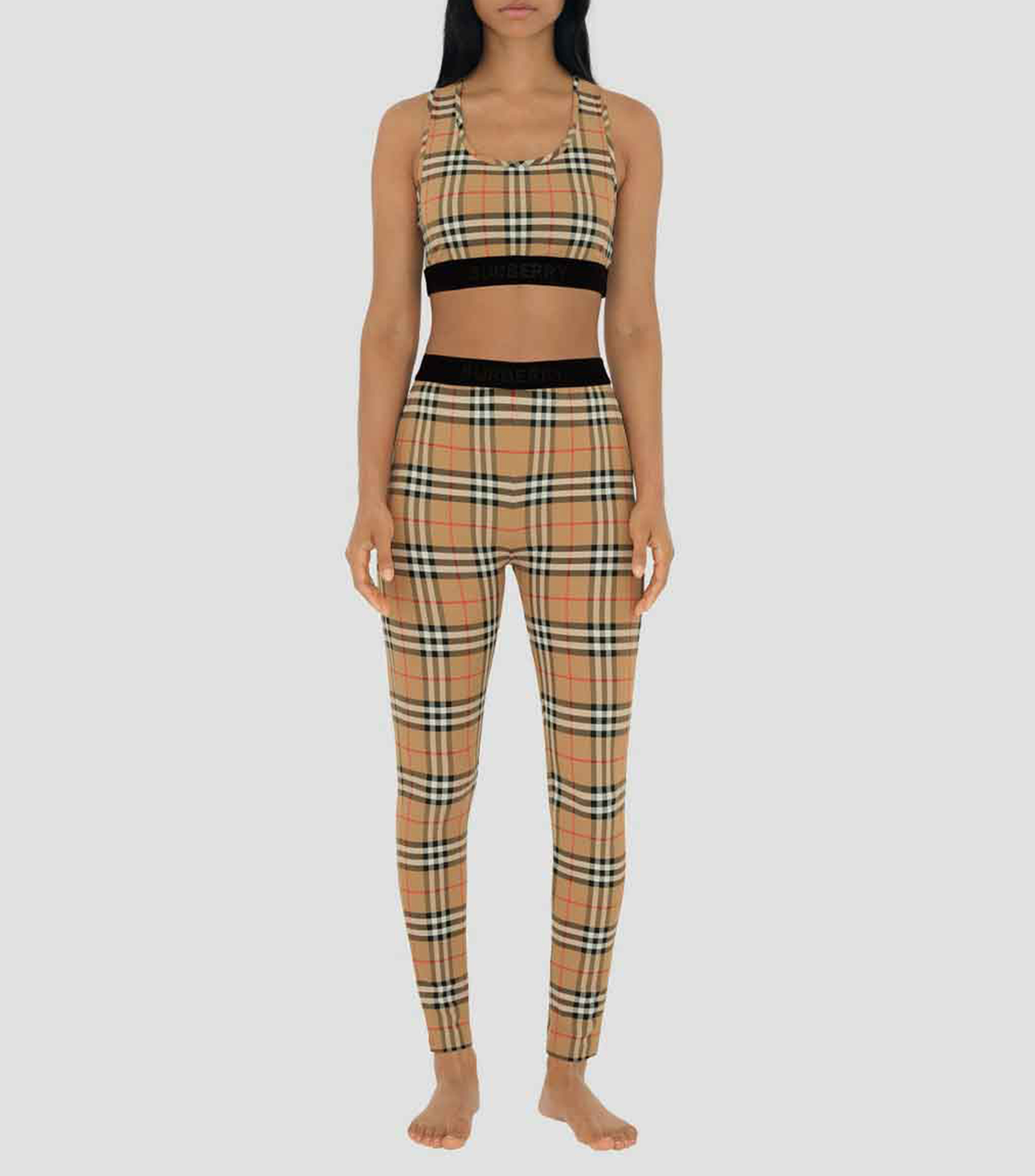 Top cuello redondo sin mangas Check cuadros Mujer