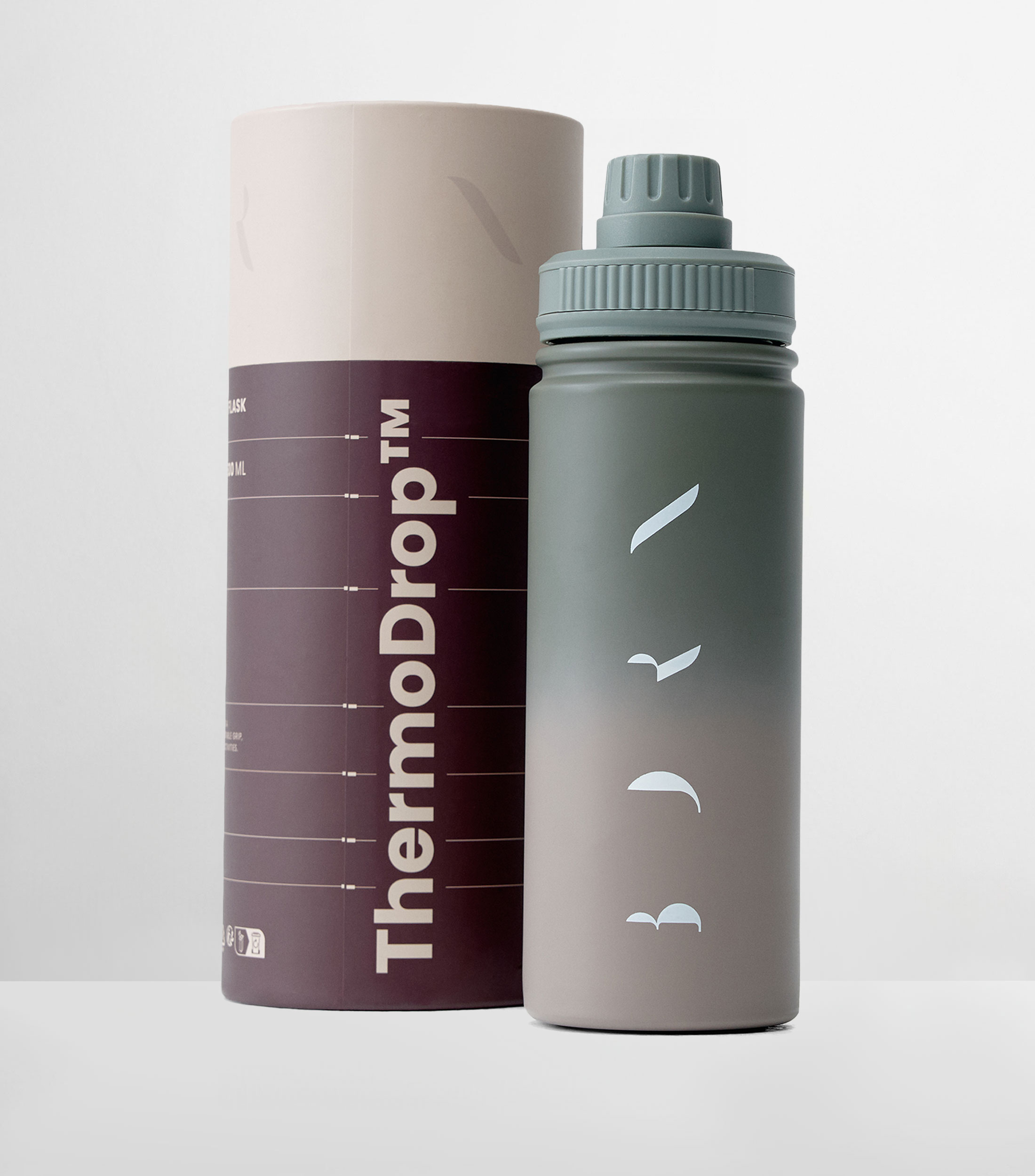 Botella para agua Vivaq verde con taupe