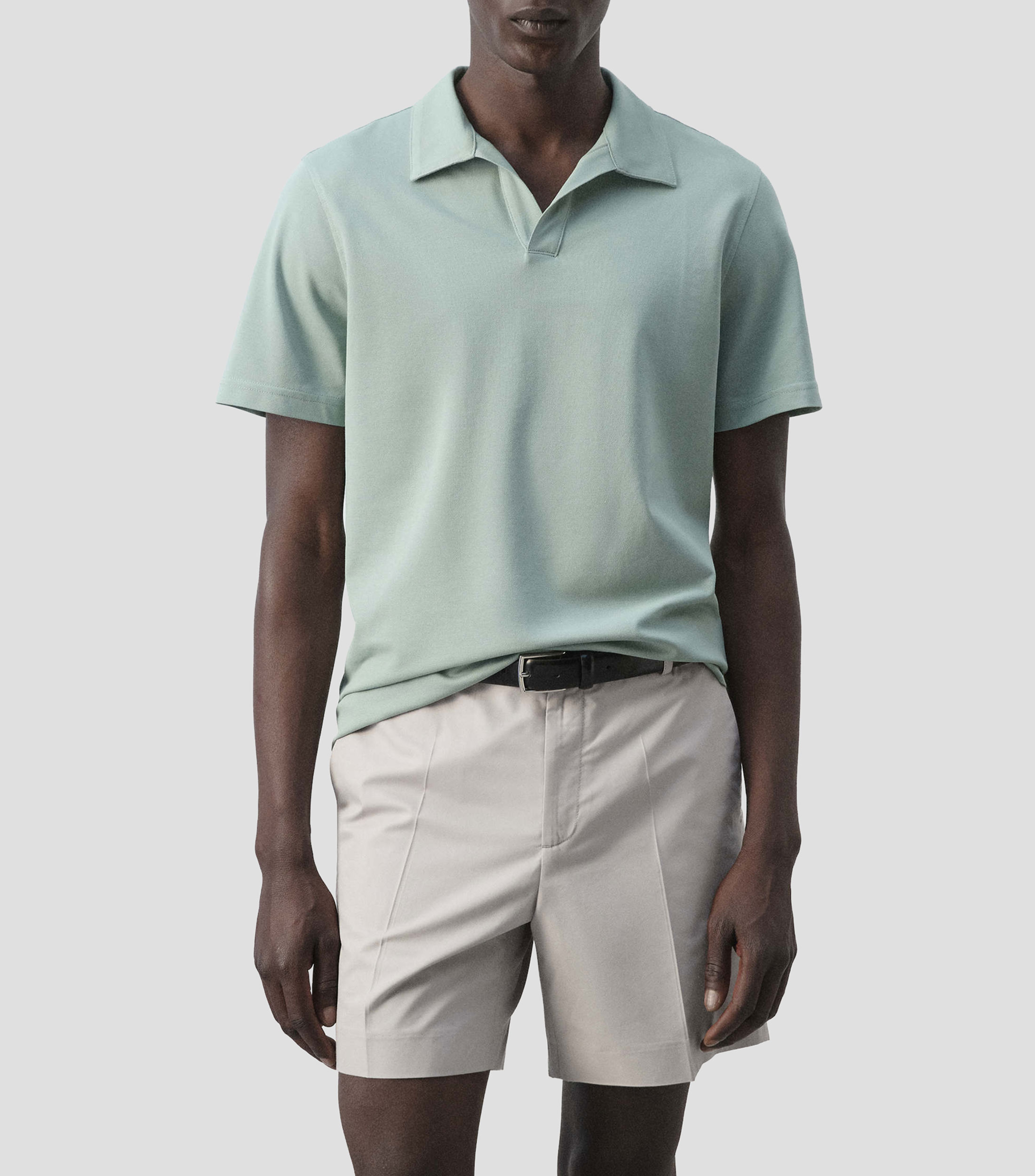 Playera tipo Polo manga corta liso Hombre