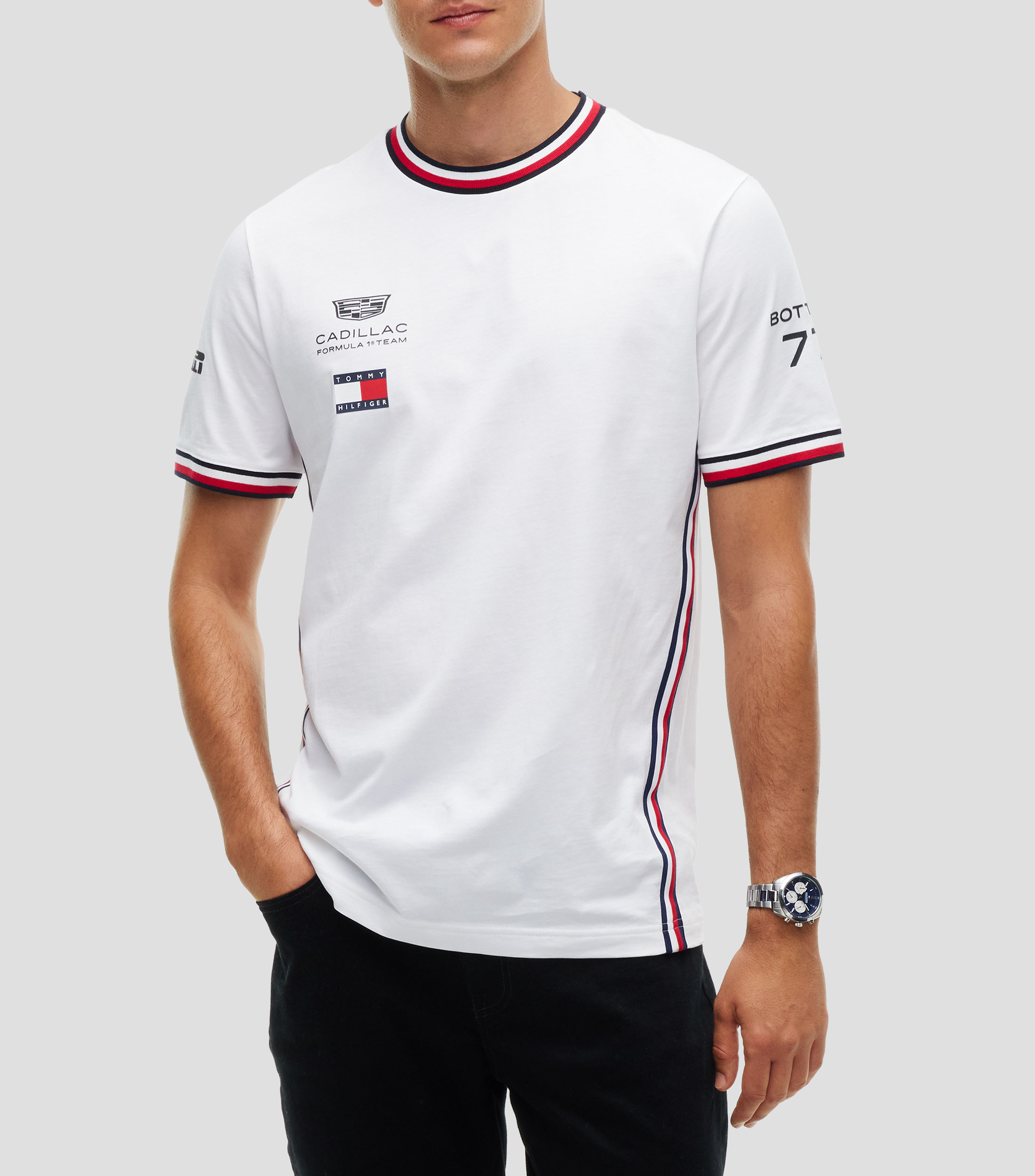Playera cuello redondo manga corta estampada Cadillac Formula 1 Hombre