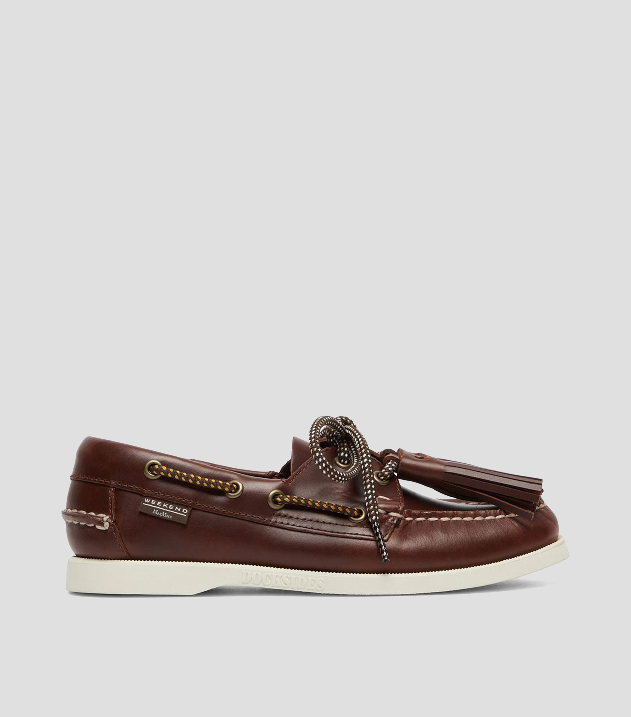 Mocasines en piel con cordón Mujer