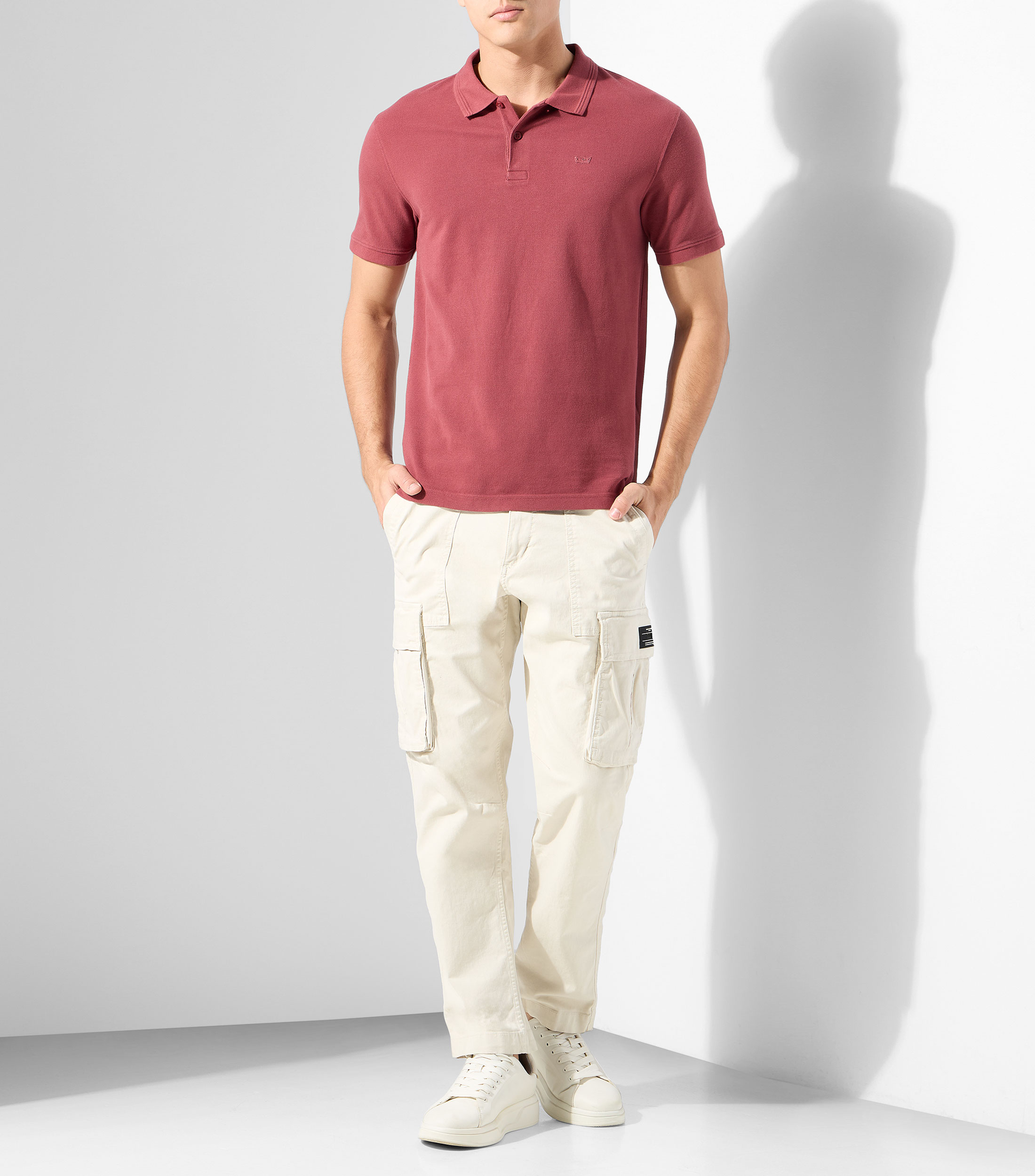 Playera tipo polo manga corta lisa Hombre