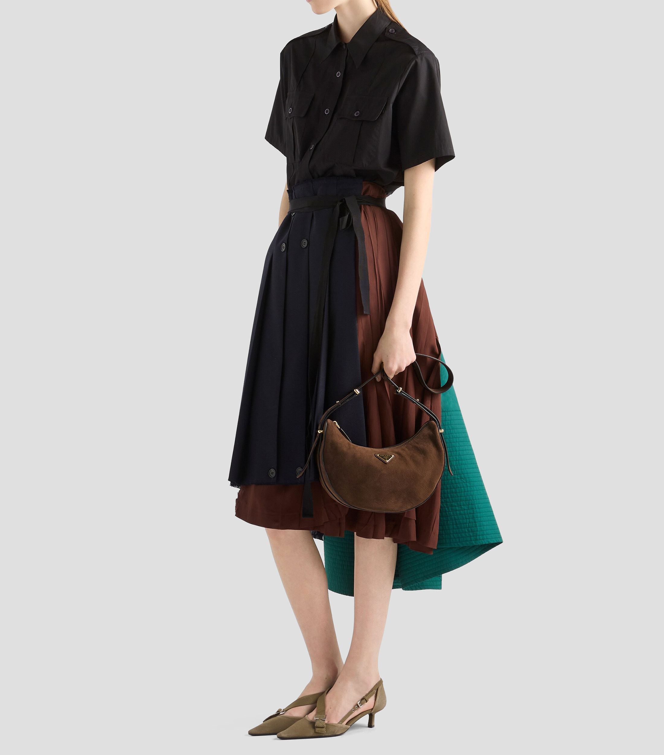 Bolsa pequeña de piel nobuck Prada Arque Mujer