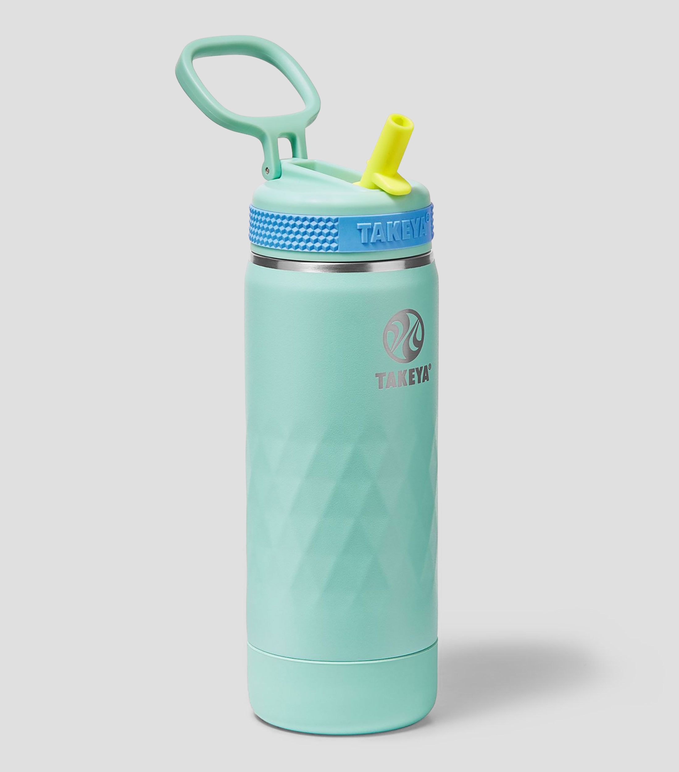 Botella Core con popote Aqua, 530 ml