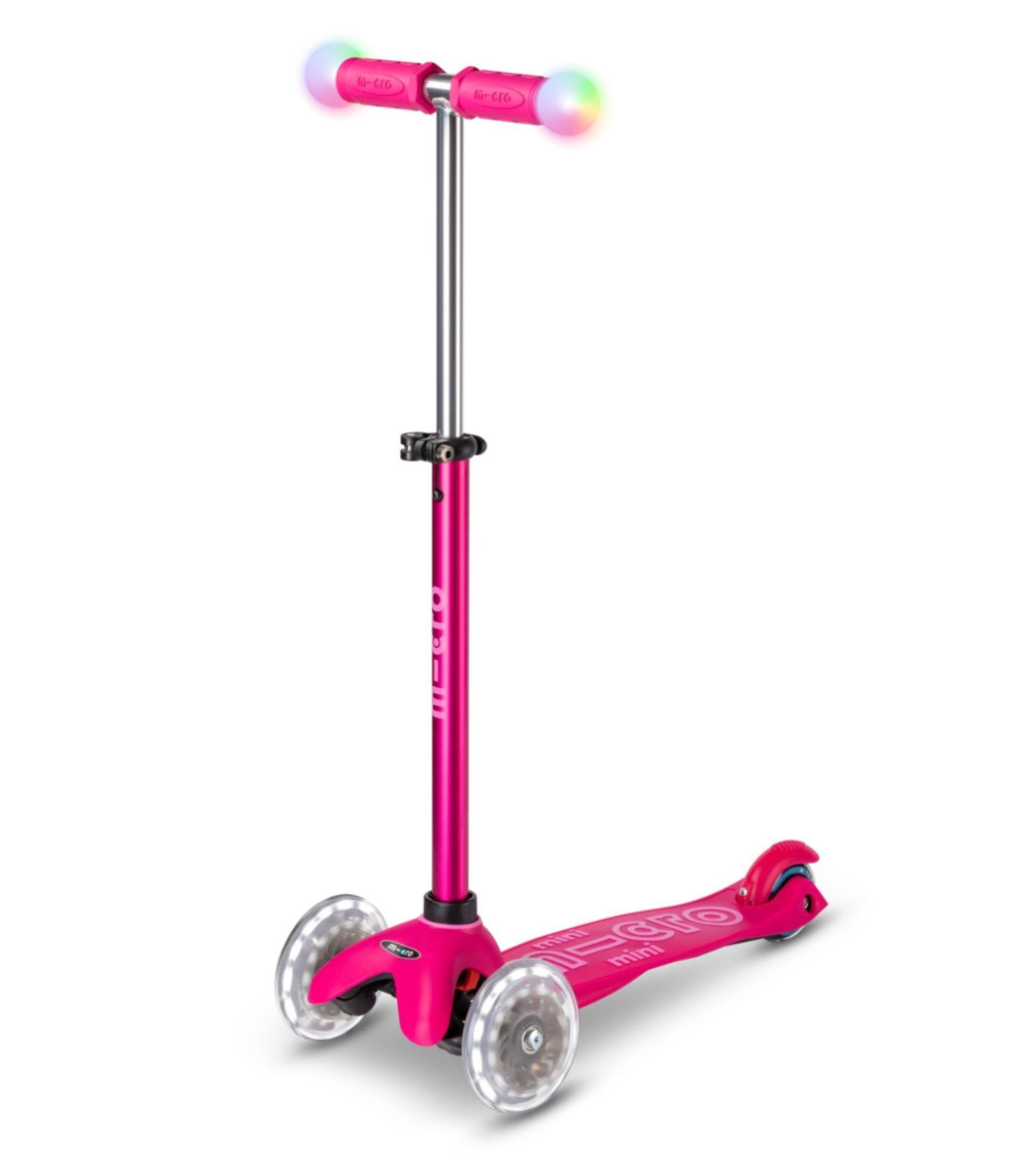 Scooter plegable Mini2Grow Deluxe Magic Led Rosa Nina