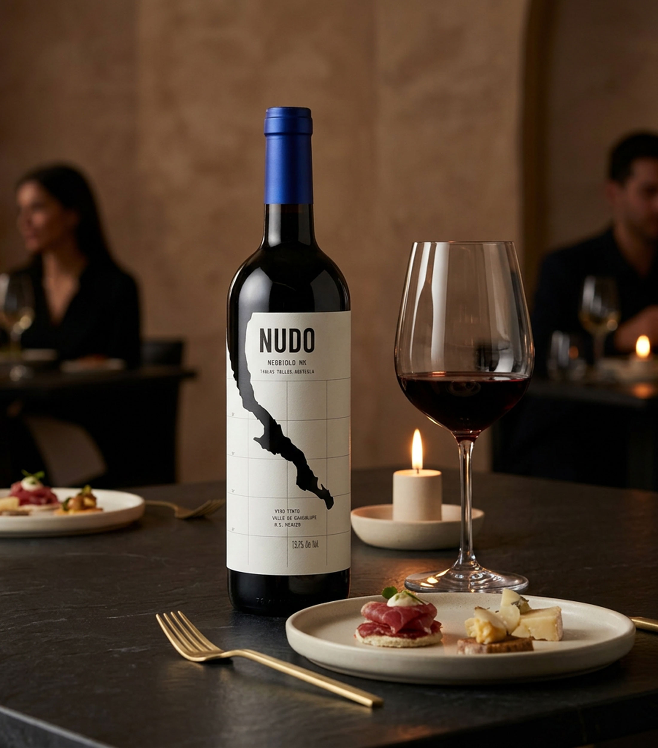 Vino tinto Nebbiolo Tablas Nudo Nebbiolo, México, 750 ml