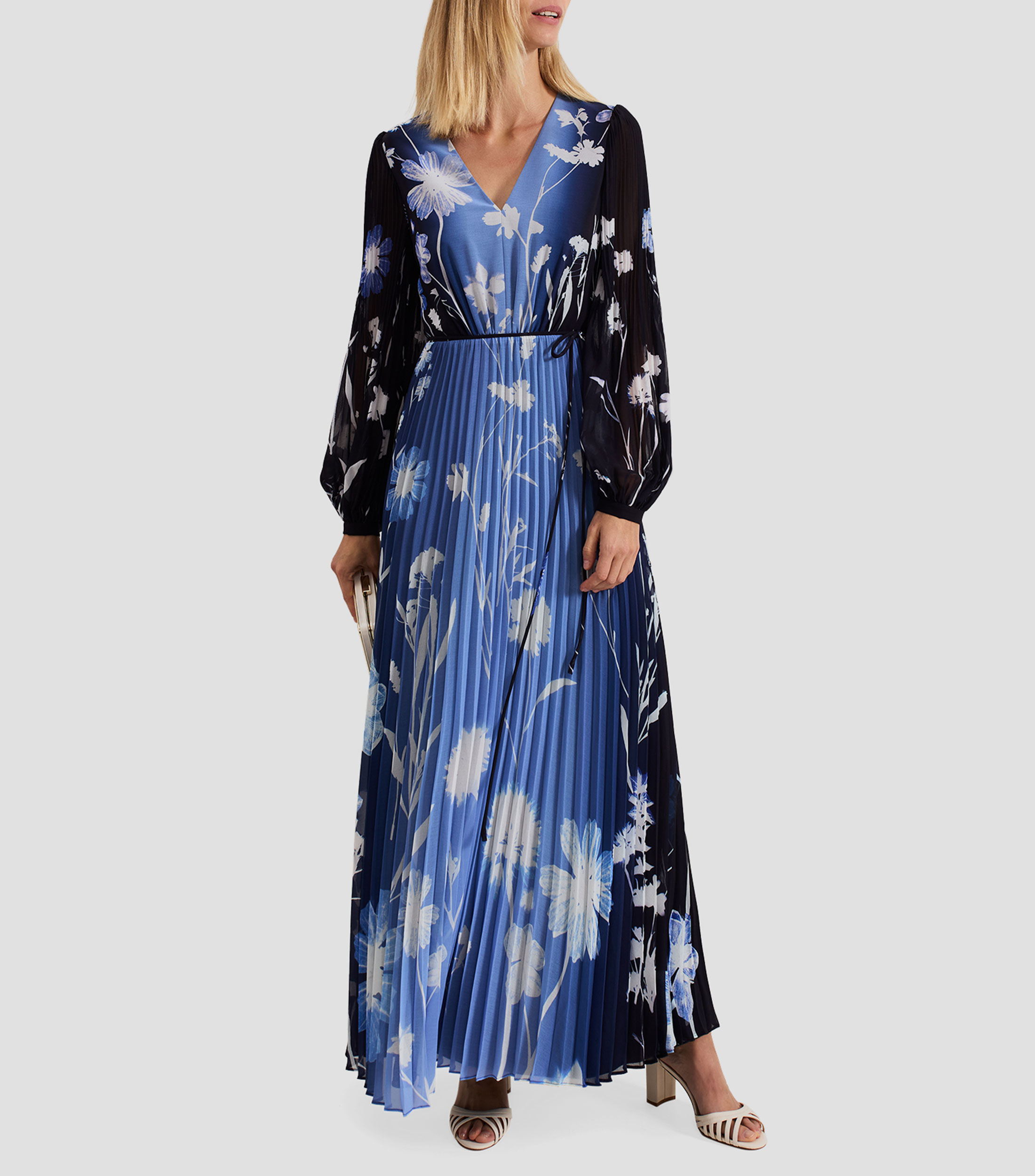 Vestido maxi manga larga con estampado floral Annie Mujer