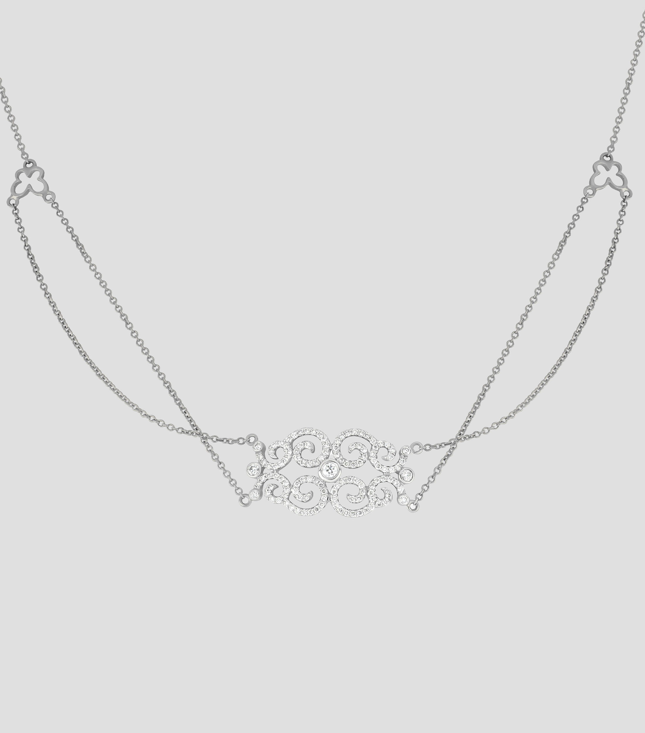 Gargantilla en oro blanco de 14 kilates con diamante Mujer