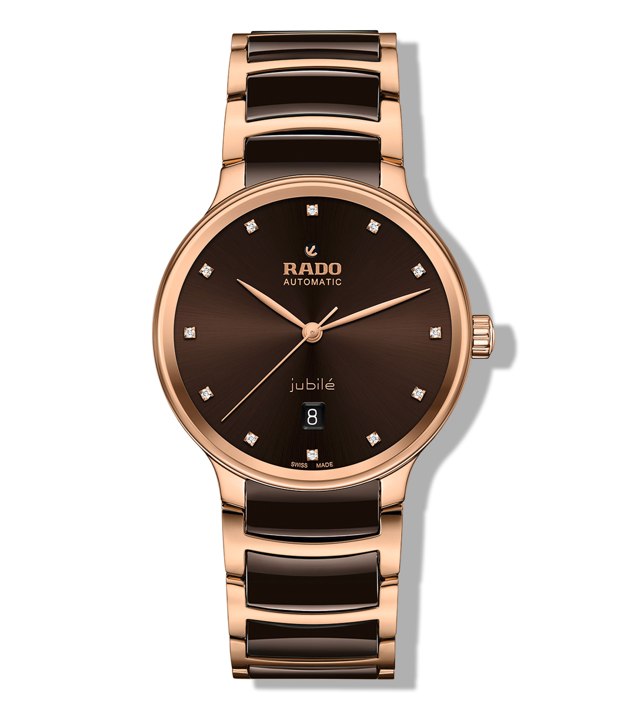 Reloj Unisex Automático Centrix Diamonds Classic Carátula Café