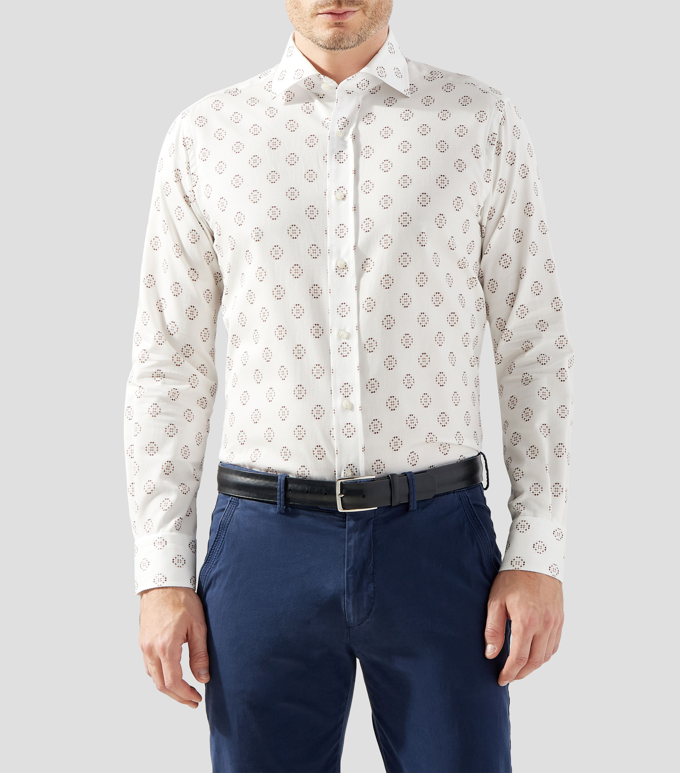 Camisa estampada de manga larga Hombre