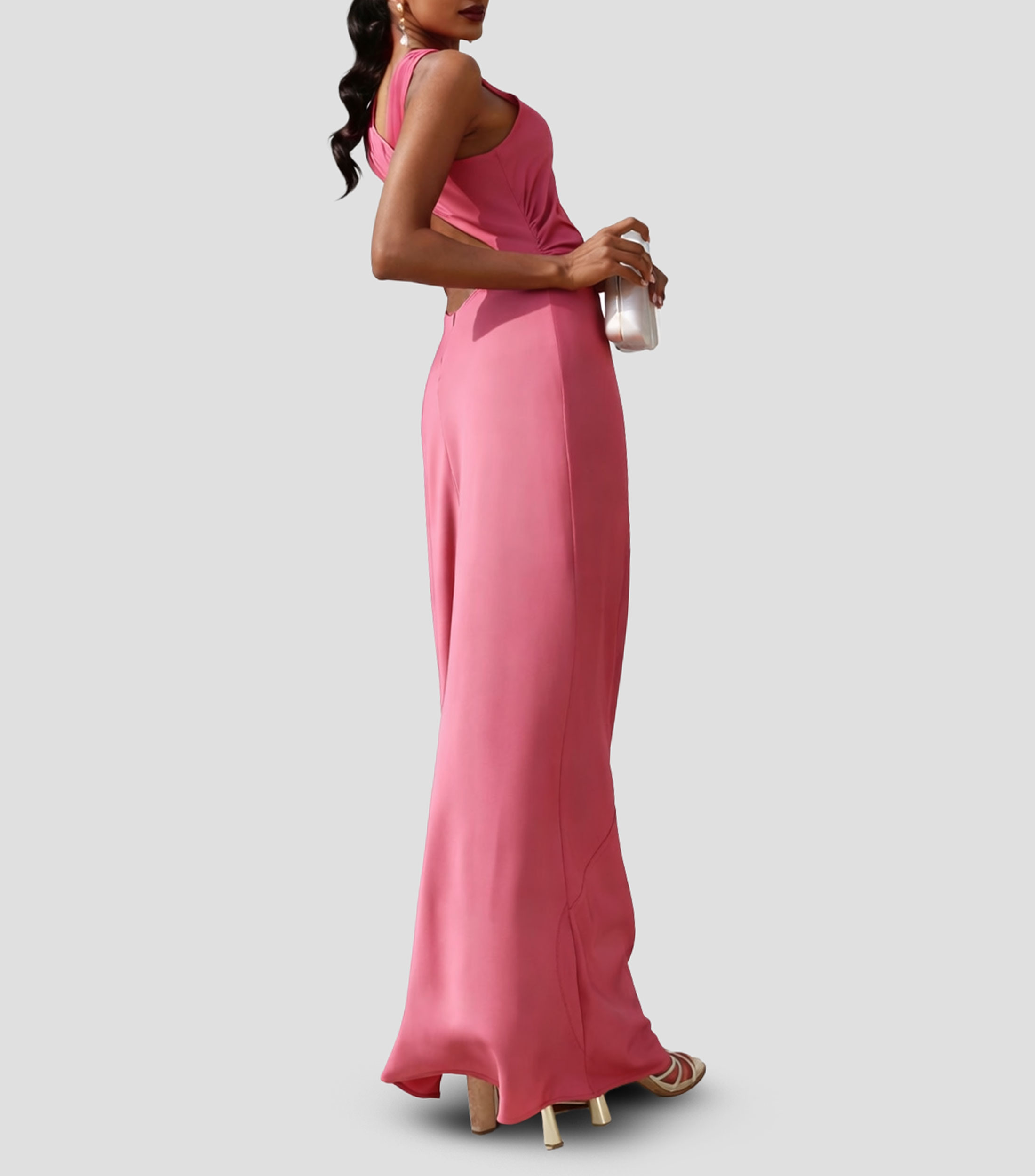 Vestido de fiesta largo liso Rania Mujer
