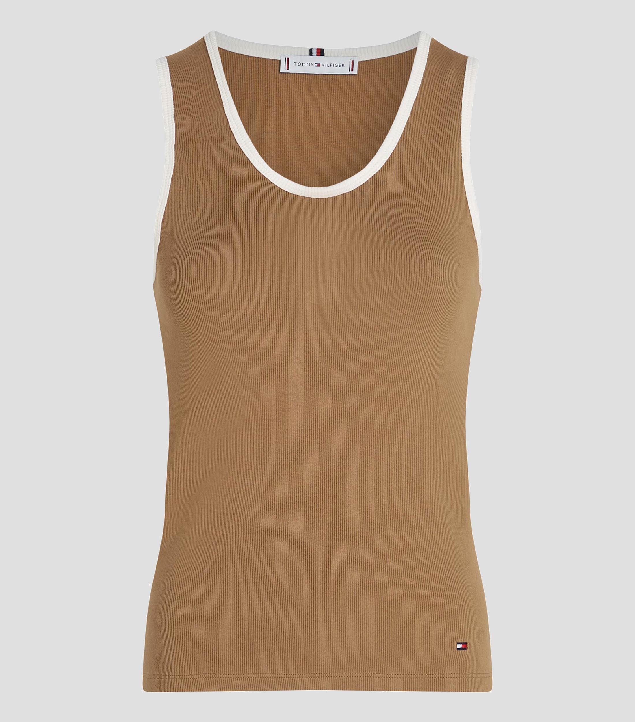 Tank acanalado sin mangas Mujer
