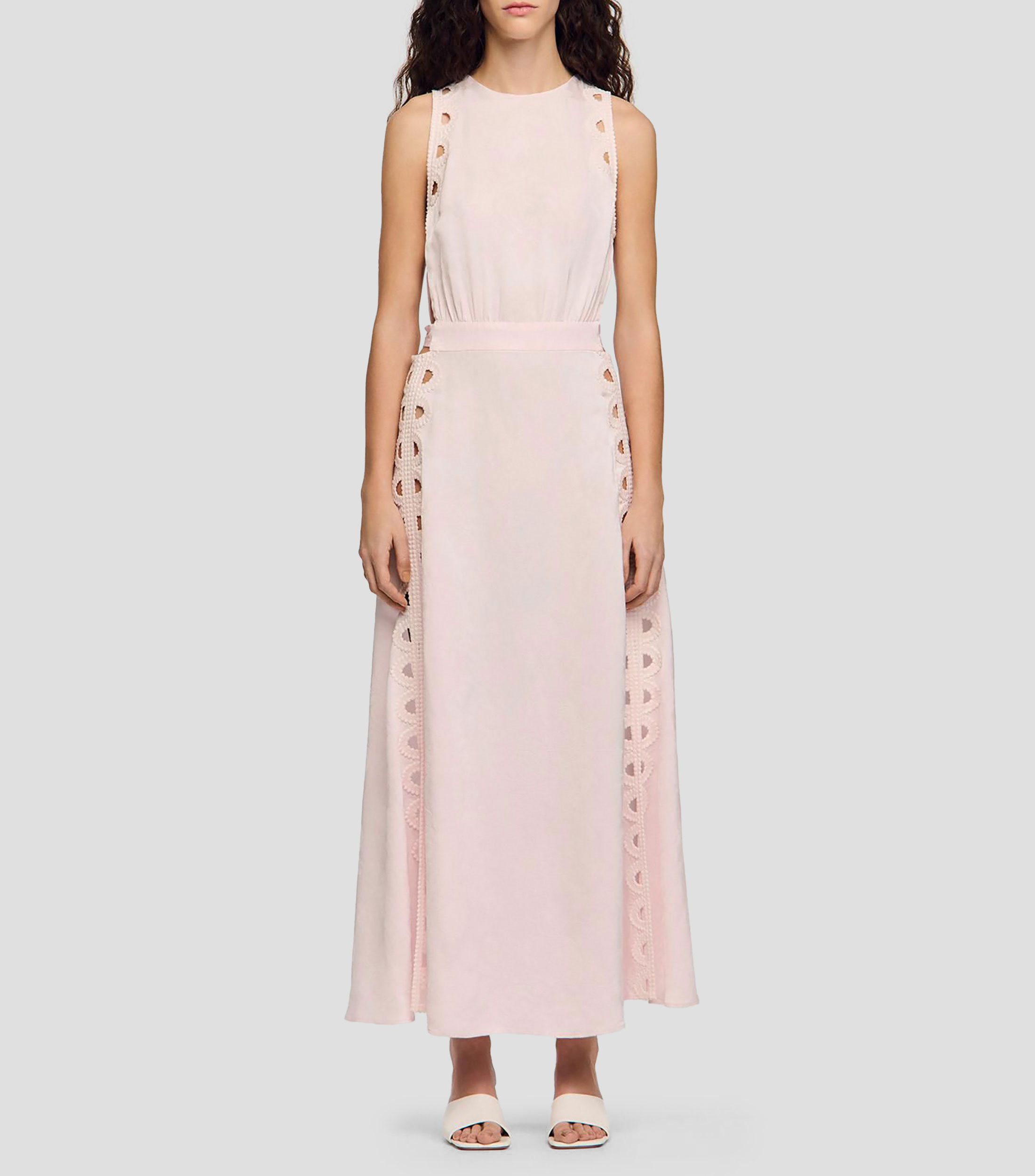 Vestido largo liso Mujer