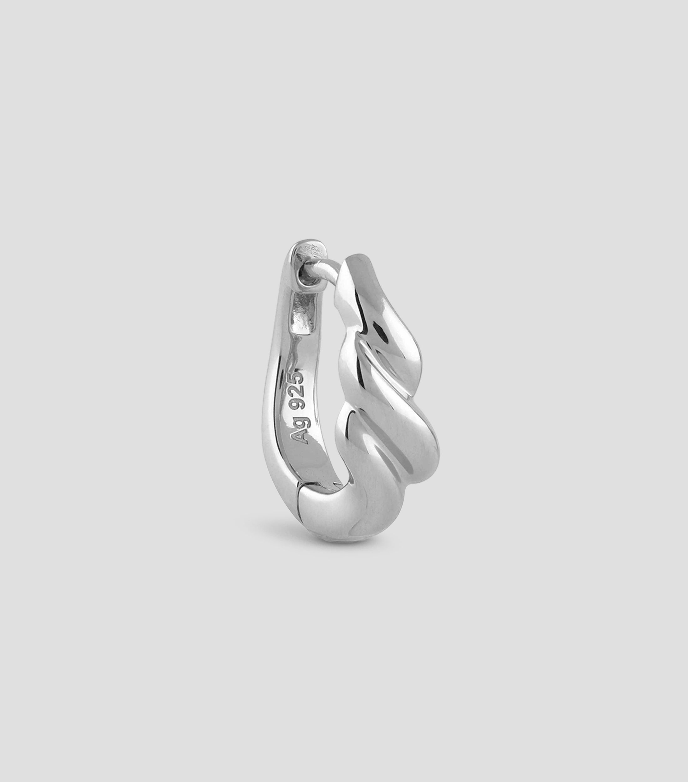 Aretes en plata con ondas Mujer