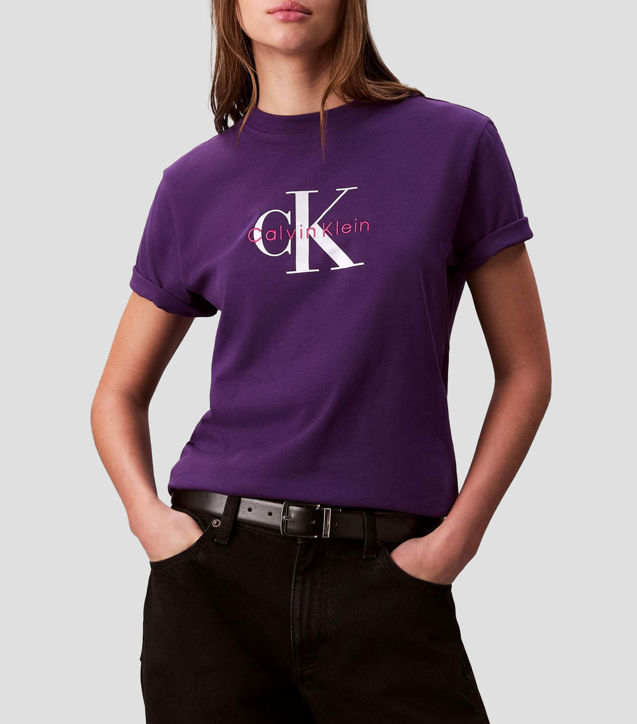 Playera cuello redondo manga corta lisa Mujer